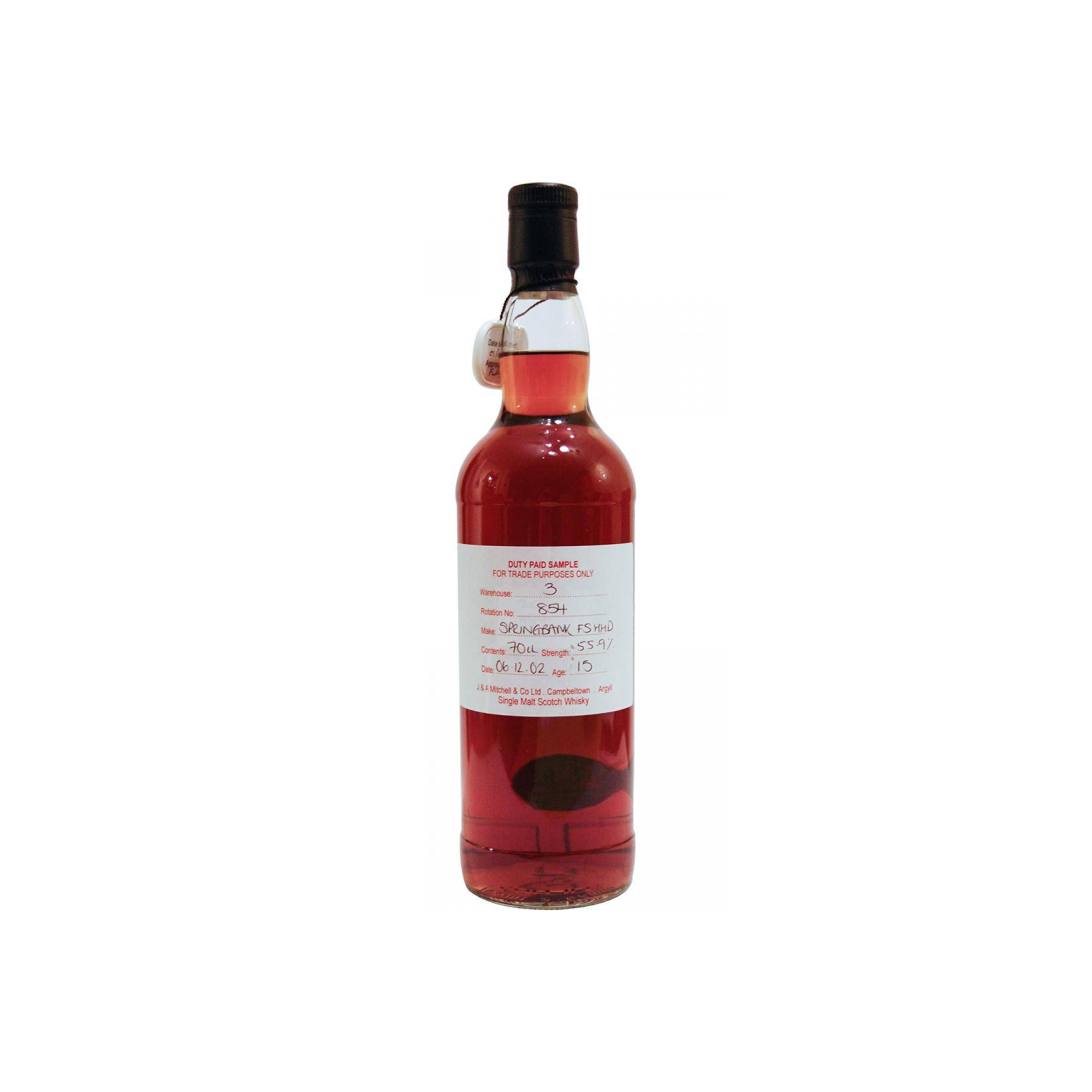 Springbank Duty Paid Sample - For Trade Purposes Only 2002 15 Years Single Malt Whisky