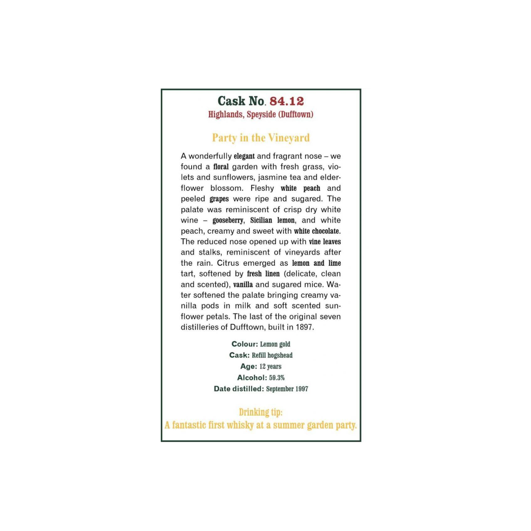 The Scotch Malt Whisky Society 1997 12 Years Single Malt Whisky