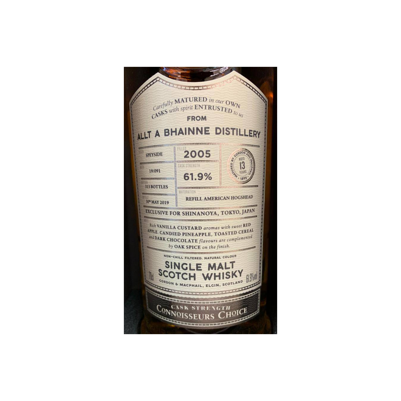 Allt-A-Bhainne Connoisseurs Choice - Cask Strength 2005 13 Years Single Malt Whisky