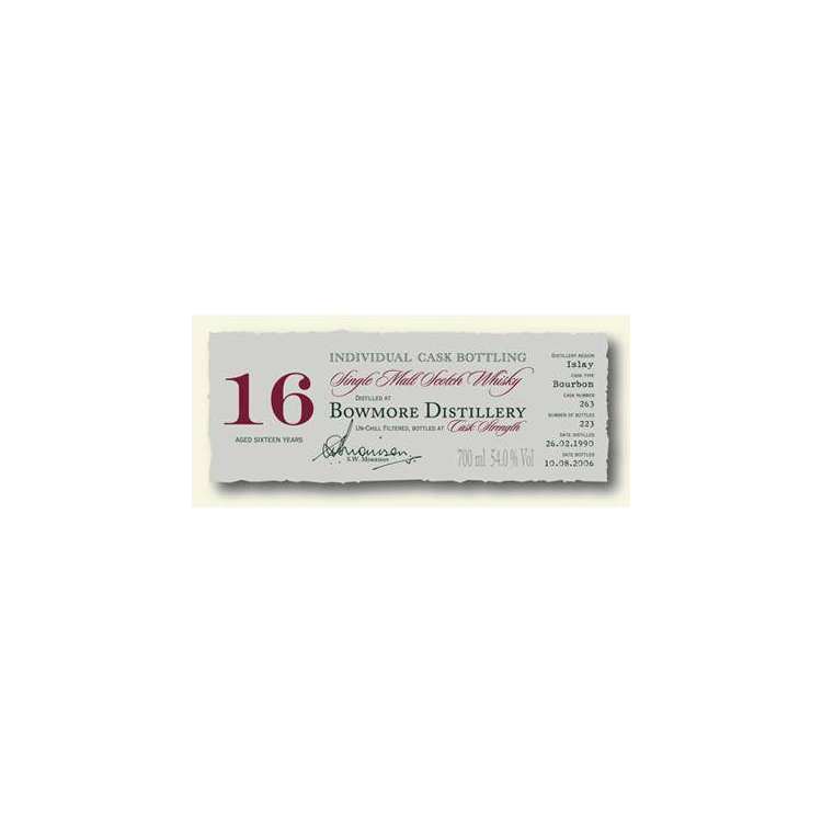 Bowmore Individual Cask Bottling 1990 16 Years Single Malt Whisky