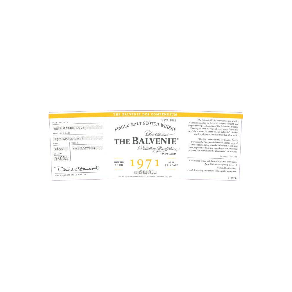 The Balvenie 1971 47 Years Single Malt Whisky