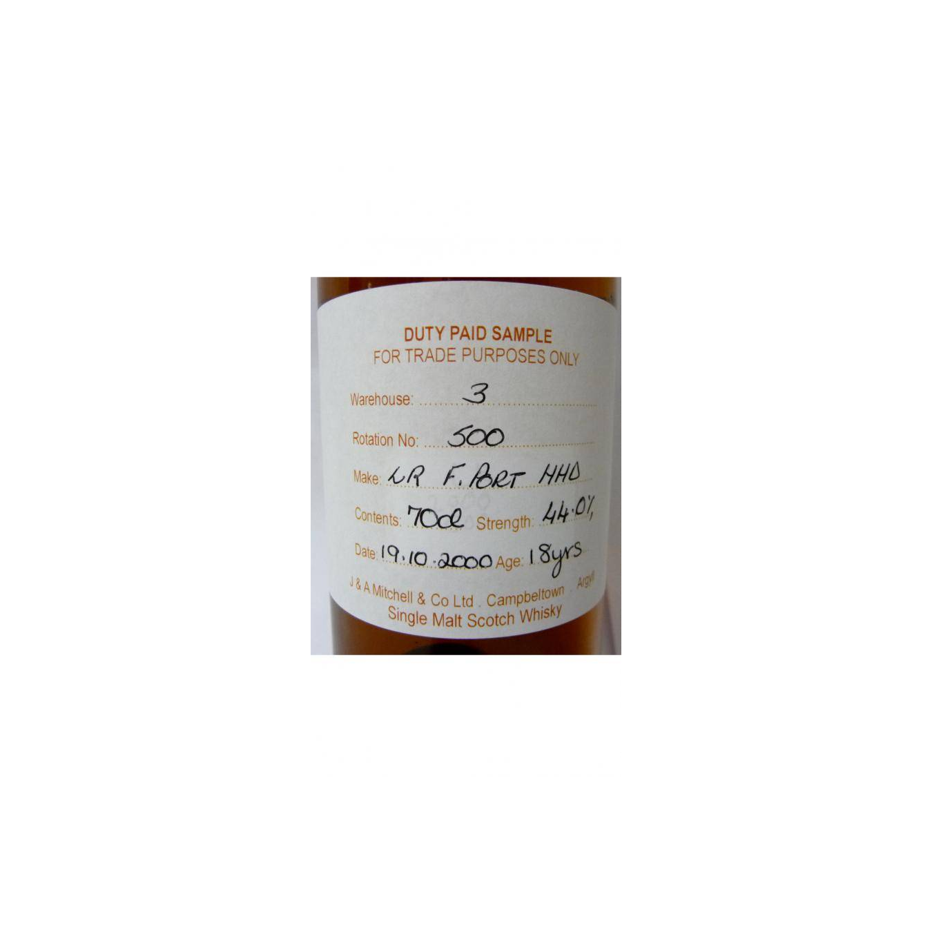 Longrow Duty Paid Sample - For Trade Purposes Only 2000 18 Years Single Malt Whisky 2