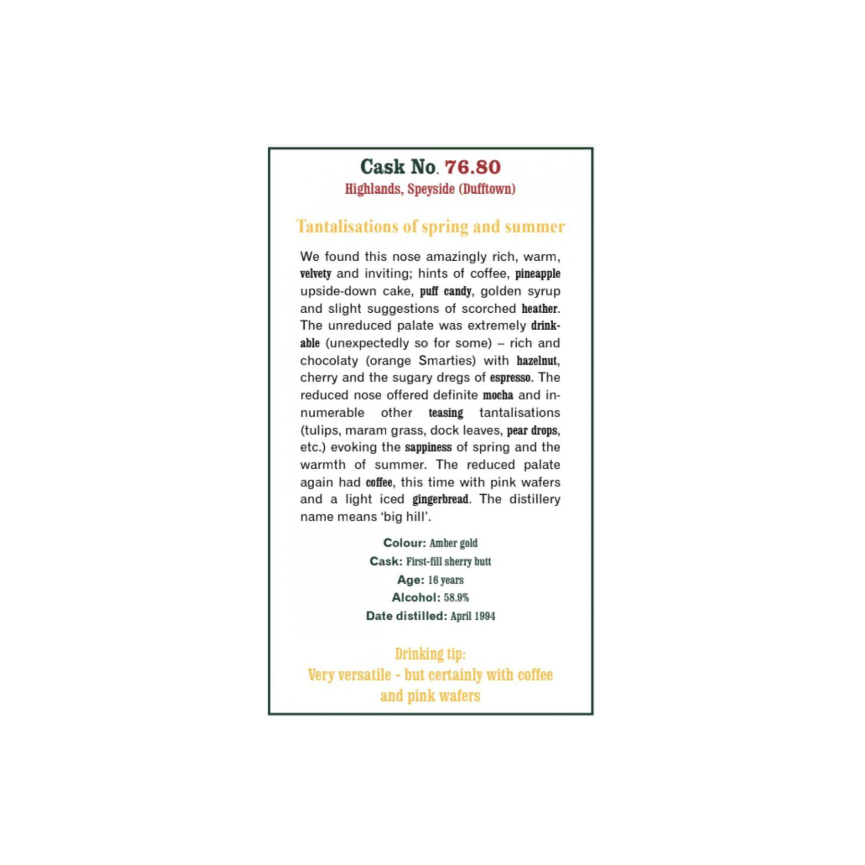The Scotch Malt Whisky Society 1994 16 Years Single Malt Whisky