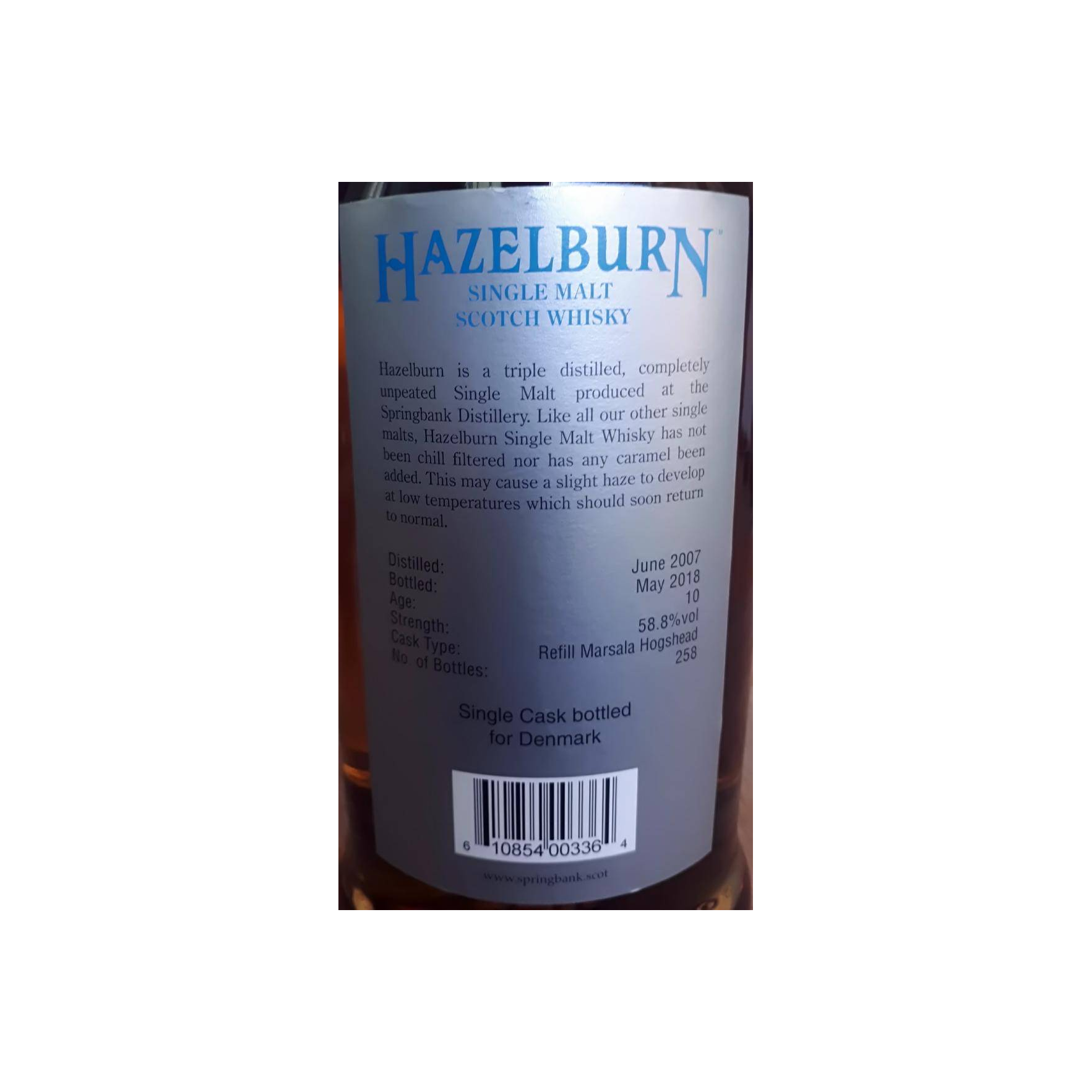 Hazelburn Single Cask 2007 10 Years Single Malt Whisky 2