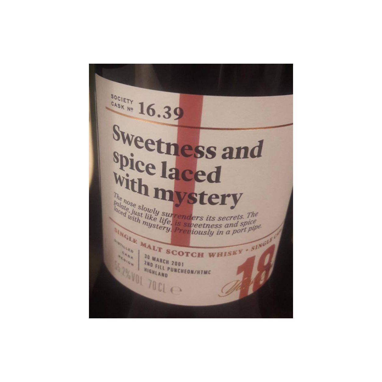 The Scotch Malt Whisky Society 2001 18 Years Single Malt Whisky 2