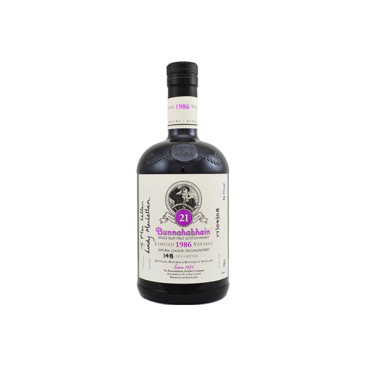 Bunnahabhain 1986 21 Years Single Malt Whisky