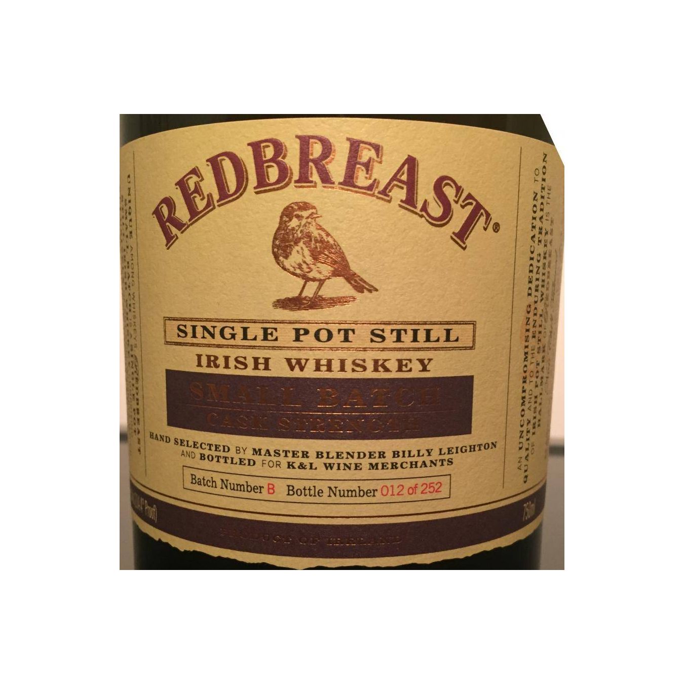 Redbreast Cask Strength Collection 14 Years Single Pot Still Whisky 3