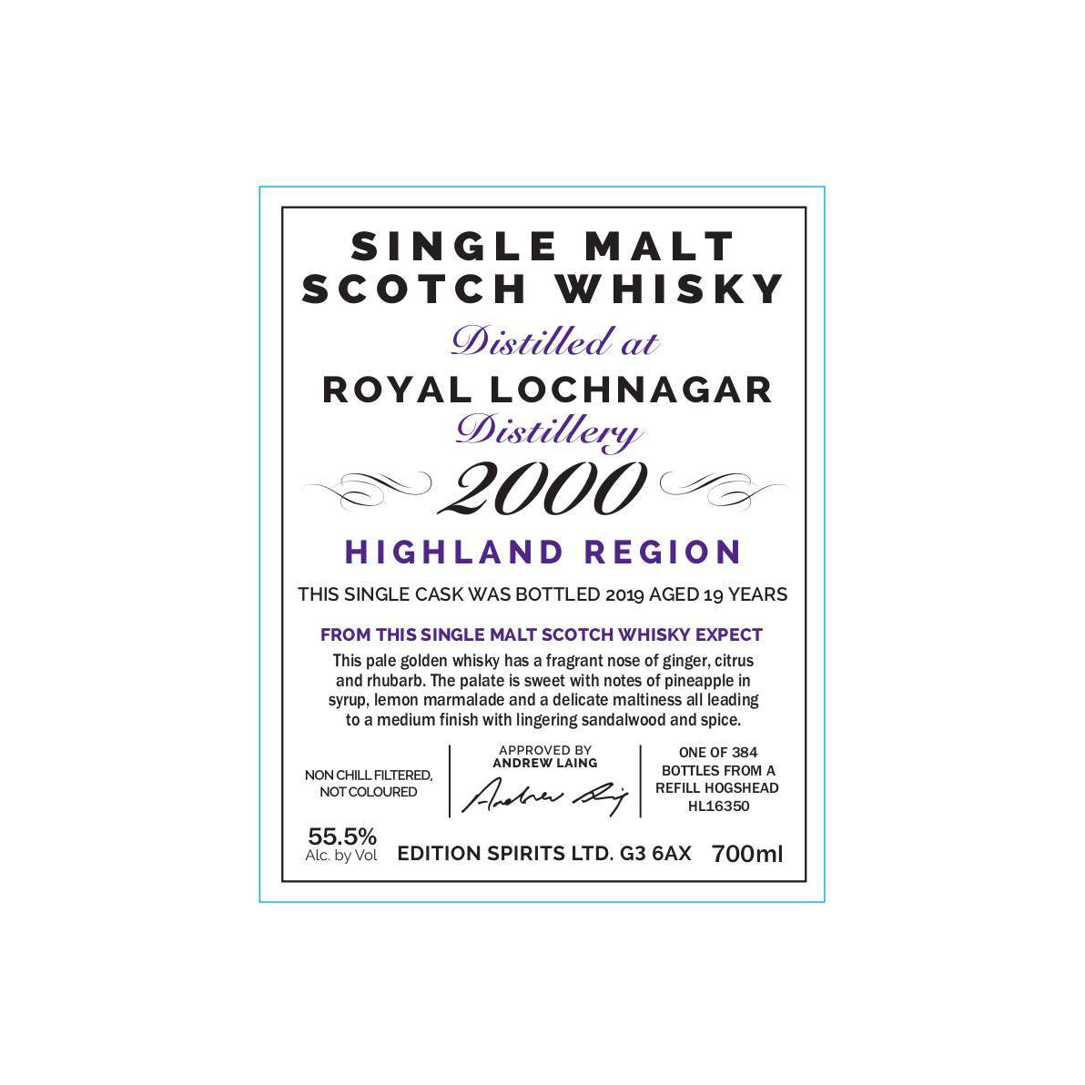 Royal Lochnagar The First Editions 2000 19 Years Single Malt Whisky 2