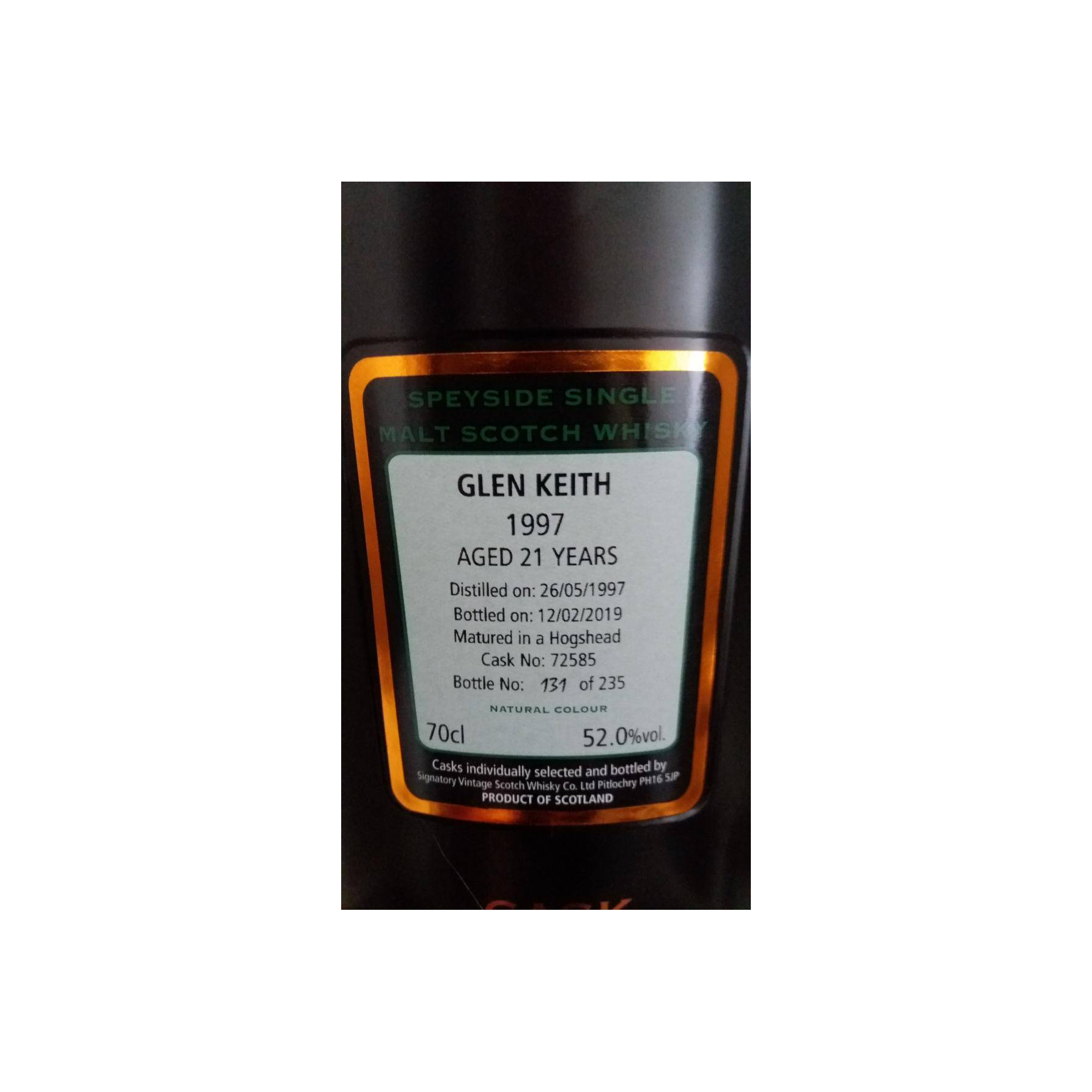 Glen Keith Cask Strength Collection 1997 21 Years Single Malt Whisky 3