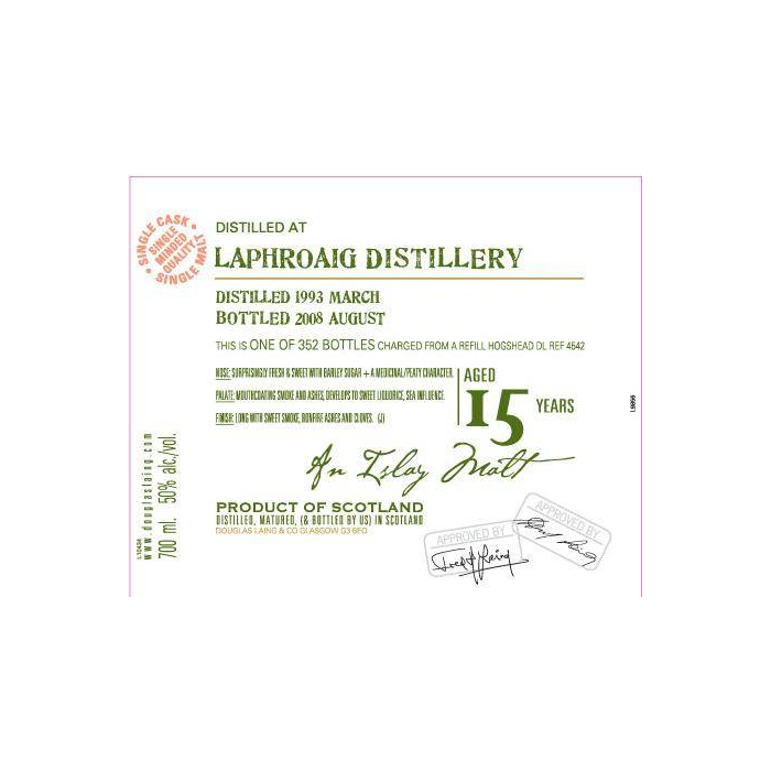 Laphroaig Old Malt Cask 1993 15 Years Single Malt Whisky
