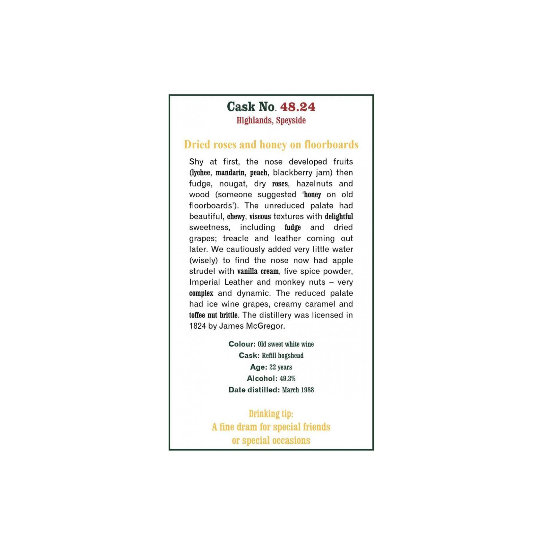 The Scotch Malt Whisky Society 1988 22 Years Single Malt Whisky