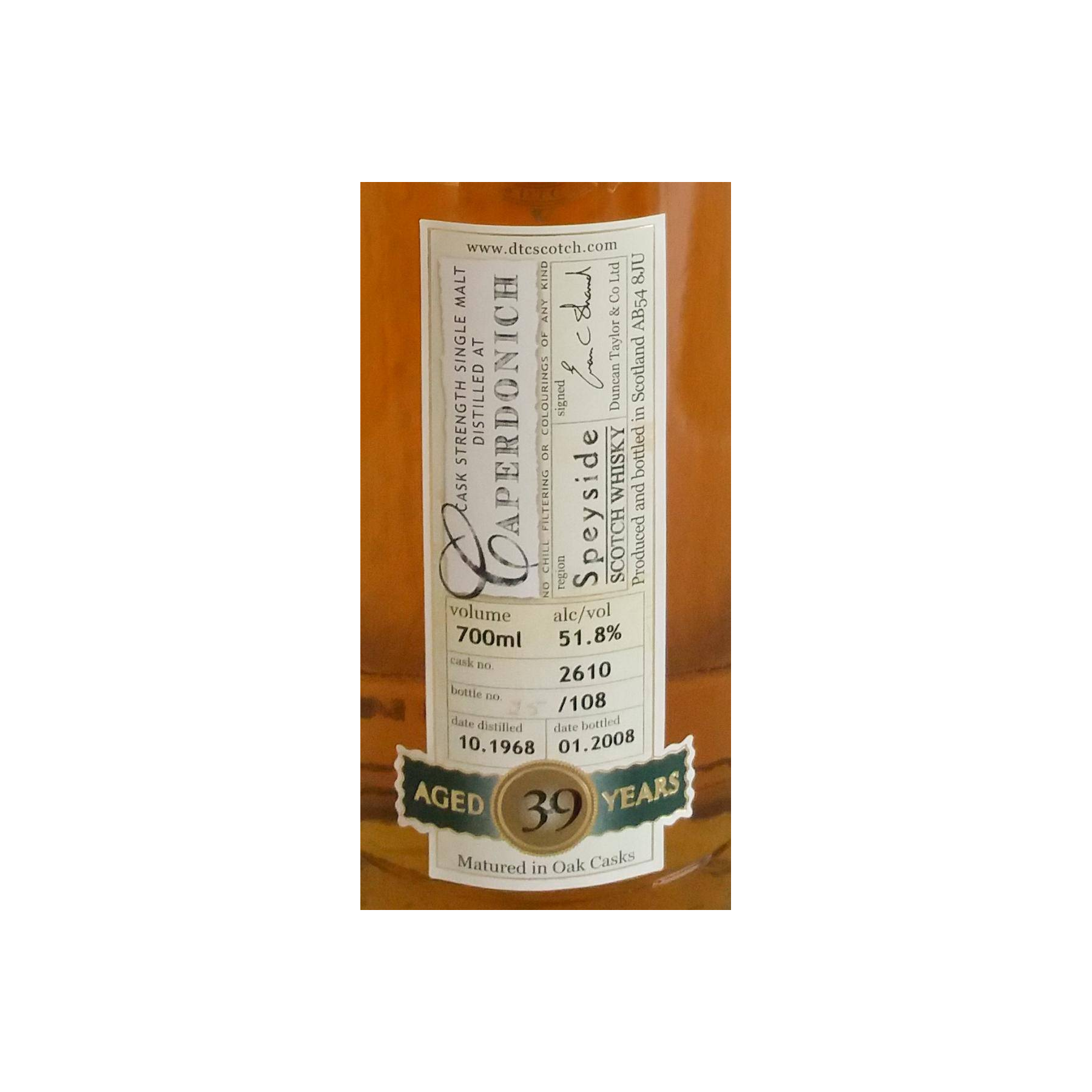 Caperdonich Rare Auld 1968 39 Years Single Malt Whisky 2