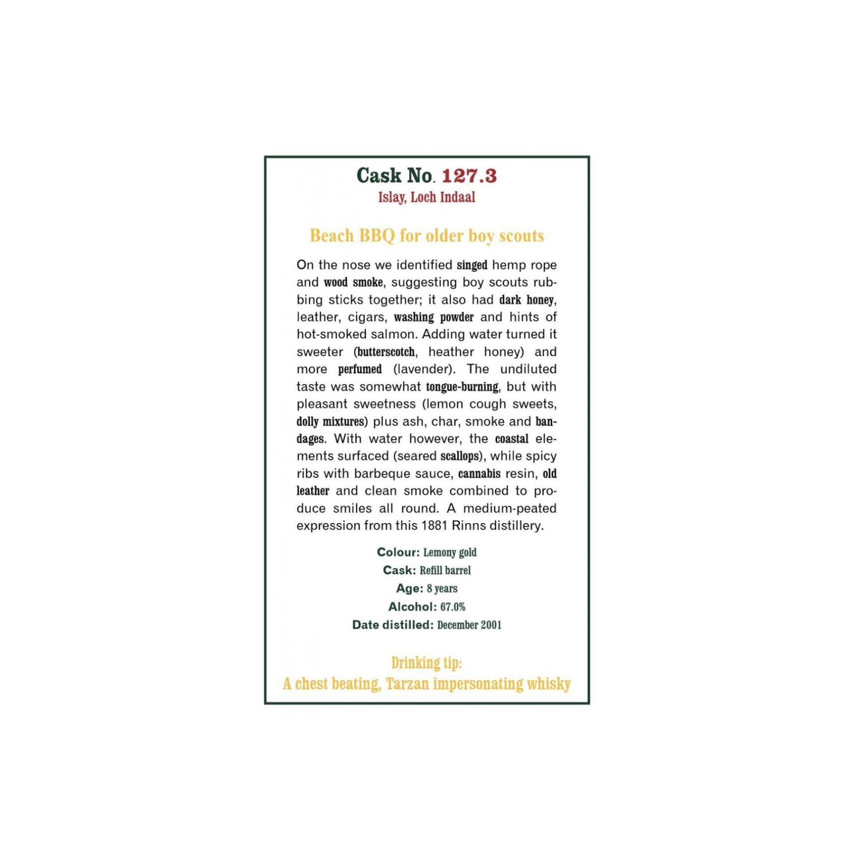 The Scotch Malt Whisky Society 2001 8 Years Single Malt Whisky