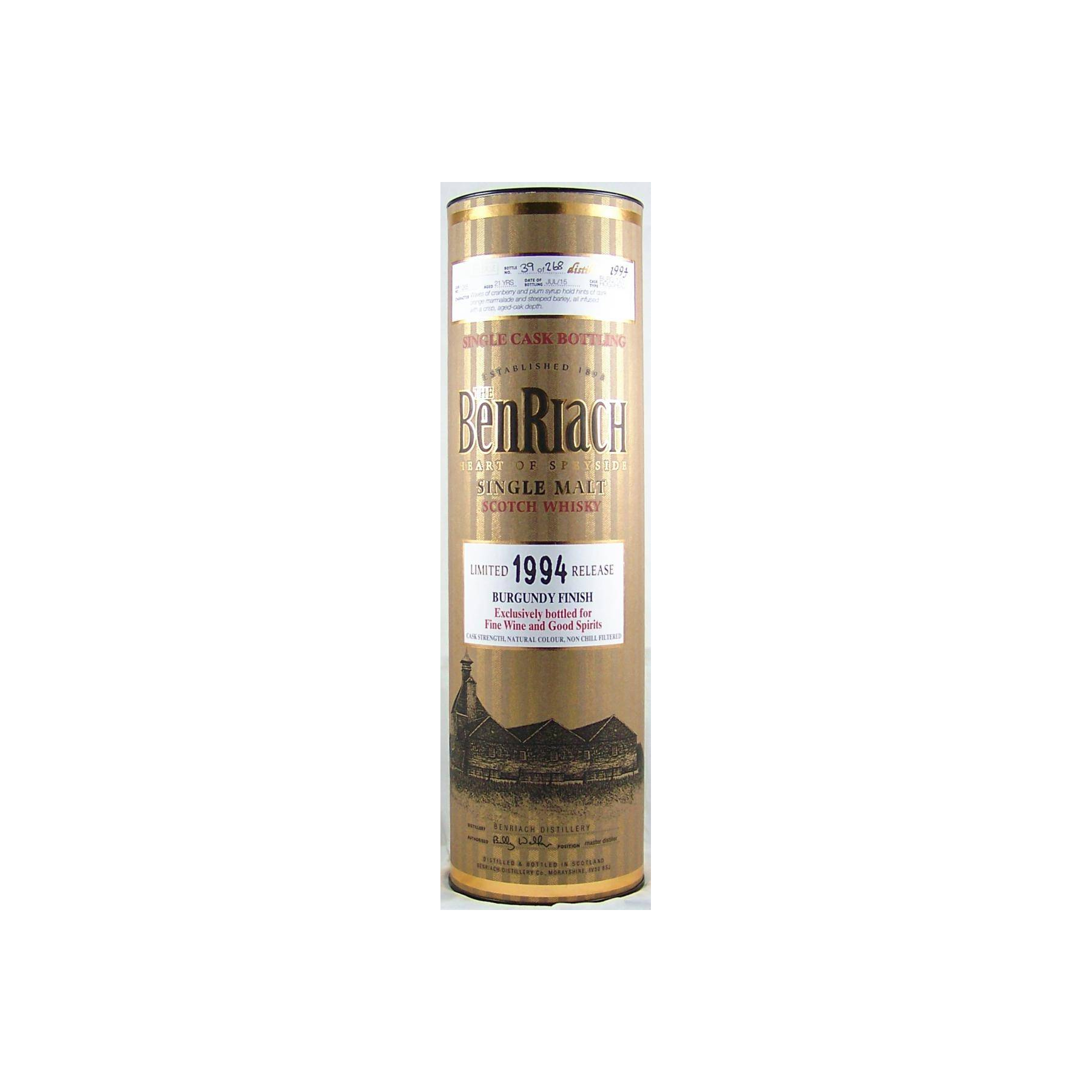BenRiach Individual Cask Bottling 1994 21 Years Single Malt Whisky 3