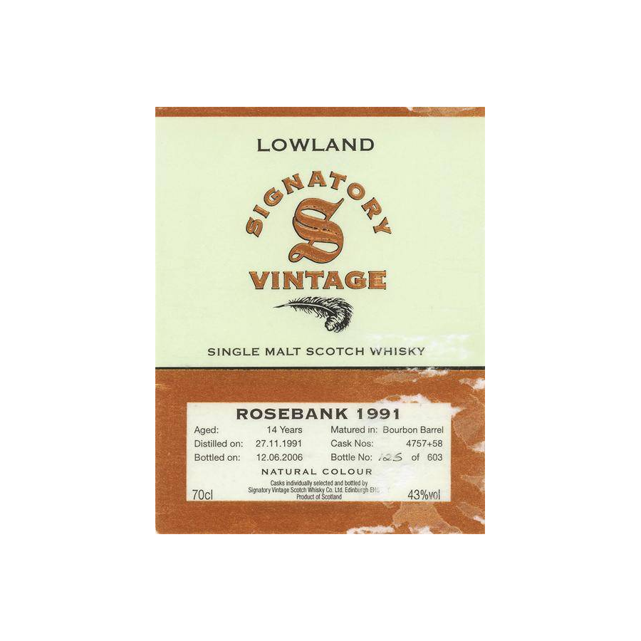 Rosebank Vintage Collection 1991 14 Years Single Malt Whisky