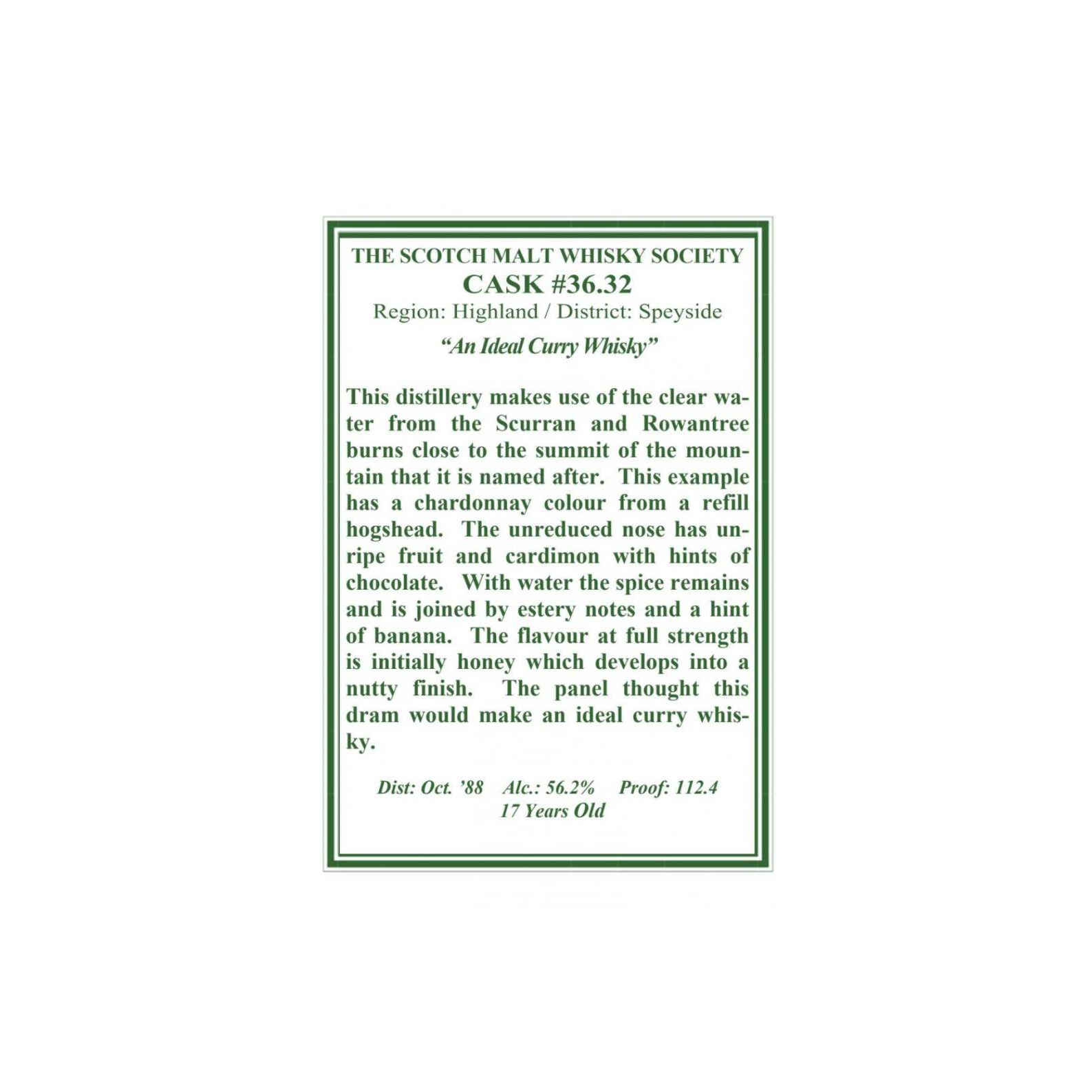 The Scotch Malt Whisky Society 1988 17 Years Single Malt Whisky