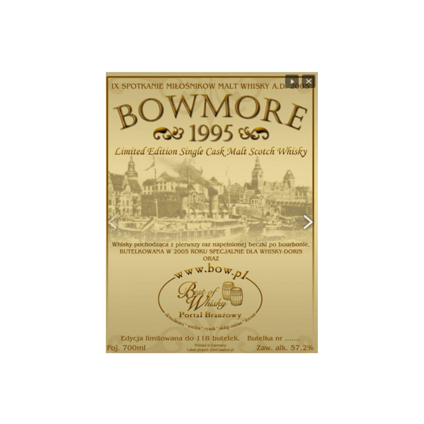 Bowmore 1995 10 Years Single Malt Whisky