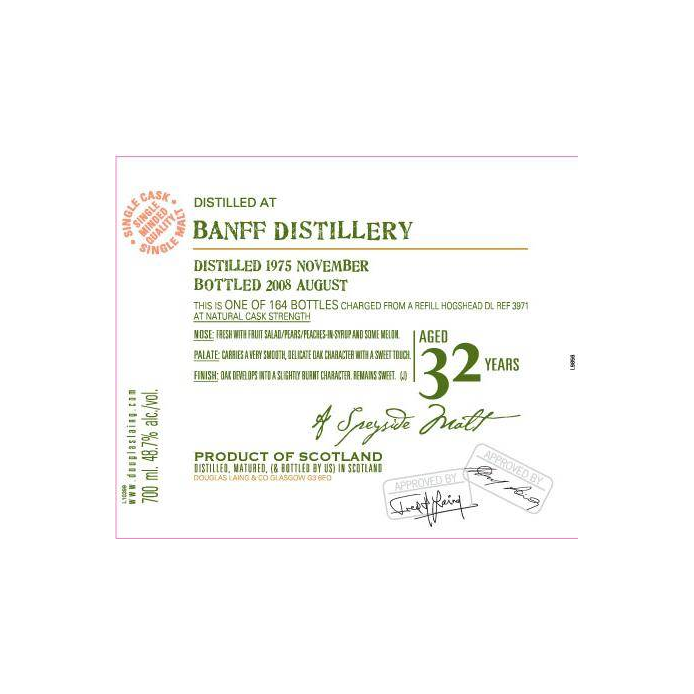 Banff Old Malt Cask 1975 32 Years Single Malt Whisky 2