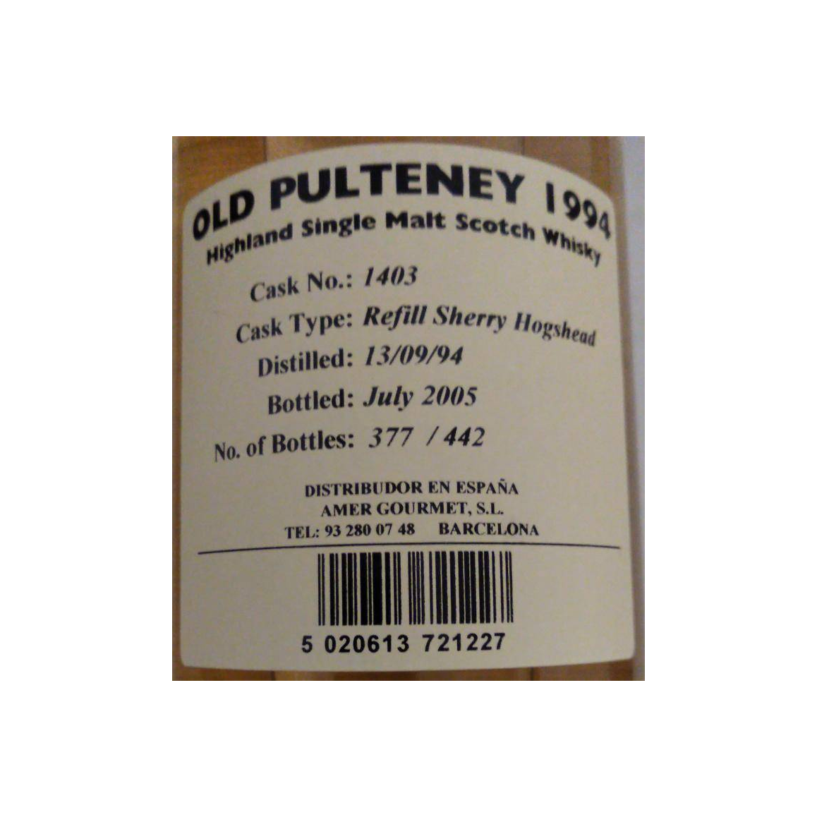 Old Pulteney 1994 10 Years Single Malt Whisky 2