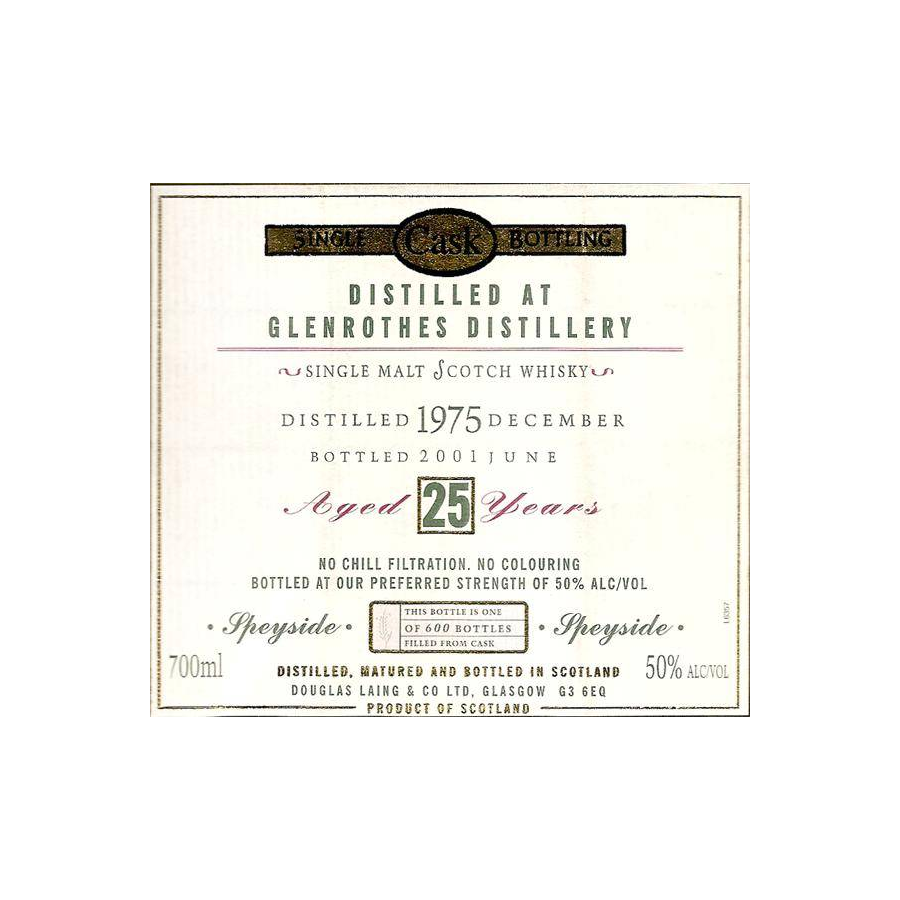 The Glenrothes Old Malt Cask 1975 25 Years Single Malt Whisky 2
