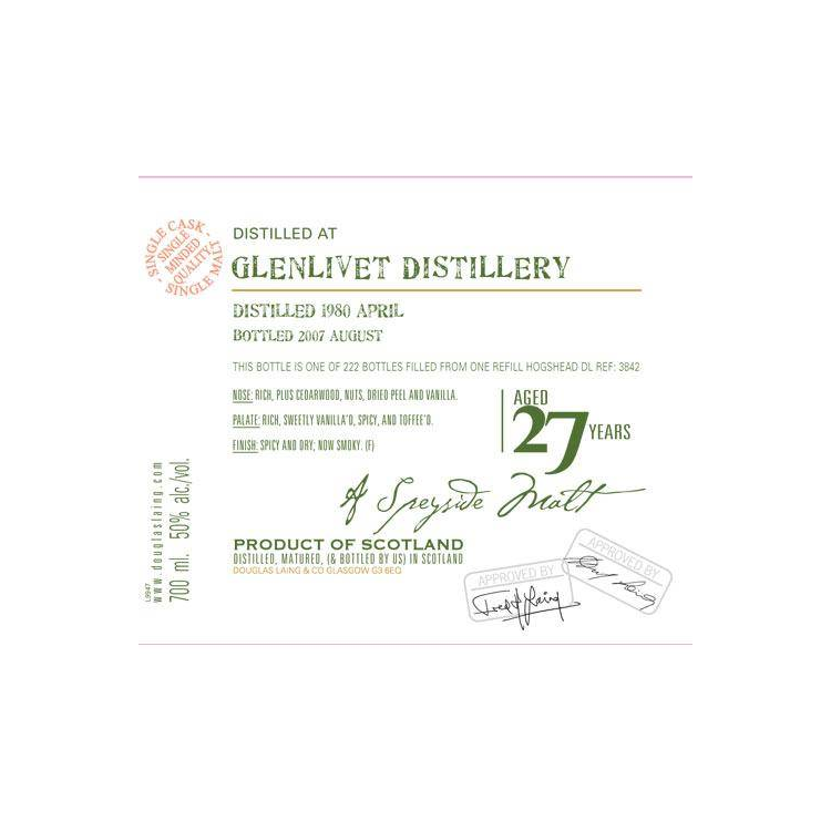 The Glenlivet Old Malt Cask 1980 27 Years Single Malt Whisky 2