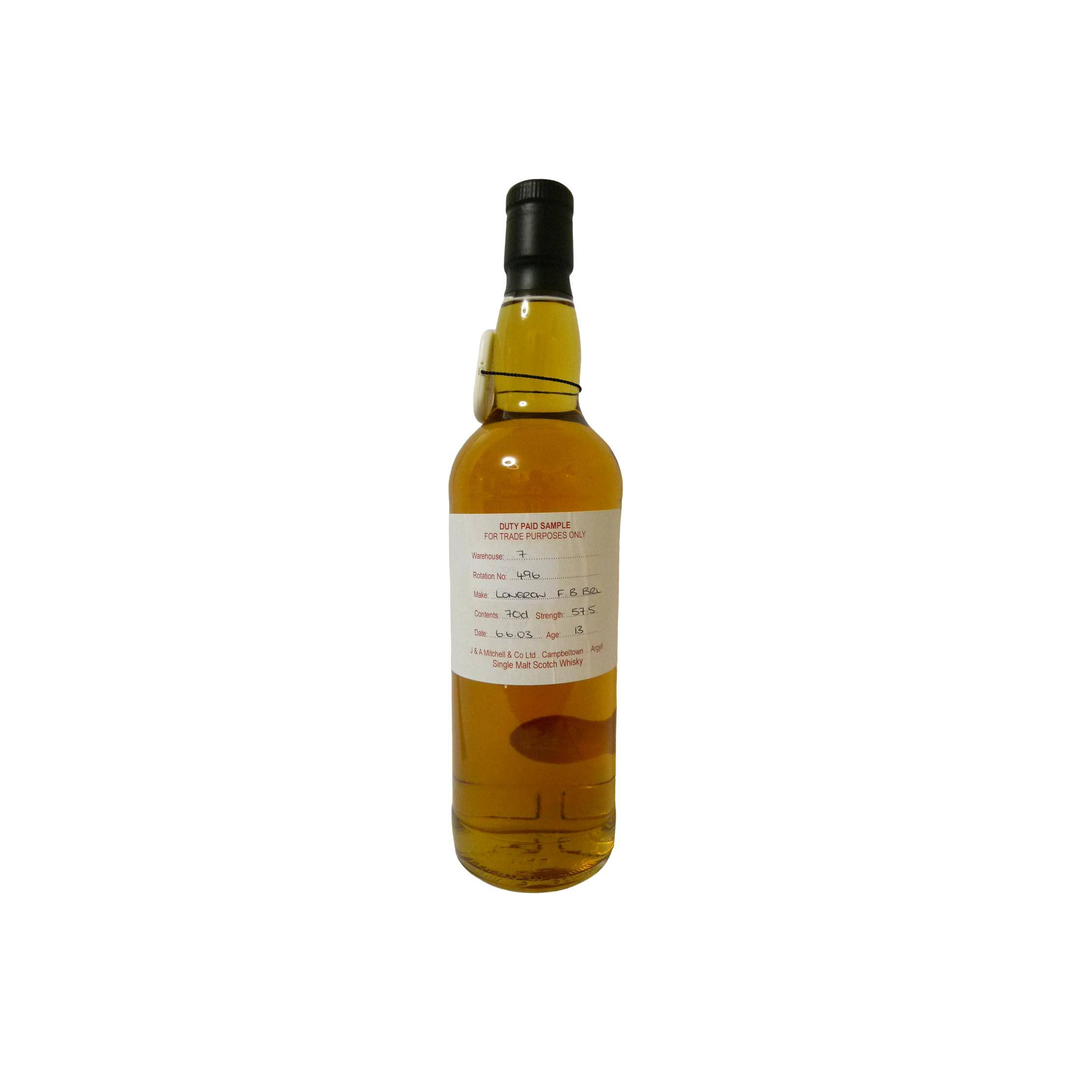 Longrow Duty Paid Sample - For Trade Purposes Only 2003 13 Years Single Malt Whisky