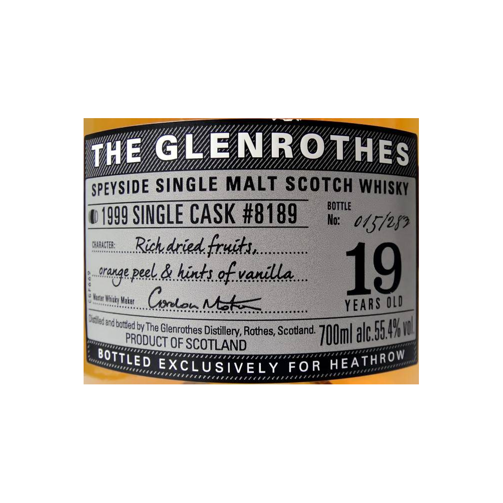 The Glenrothes Single Cask 1999 19 Years Single Malt Whisky 2
