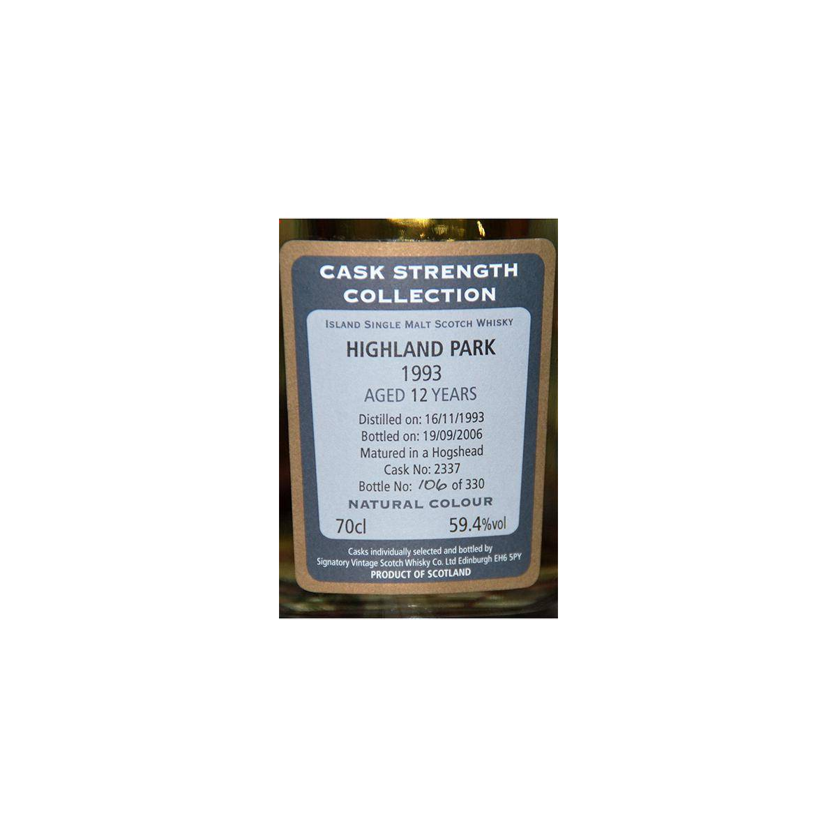 Highland Park Cask Strength Collection 1993 12 Years Single Malt Whisky