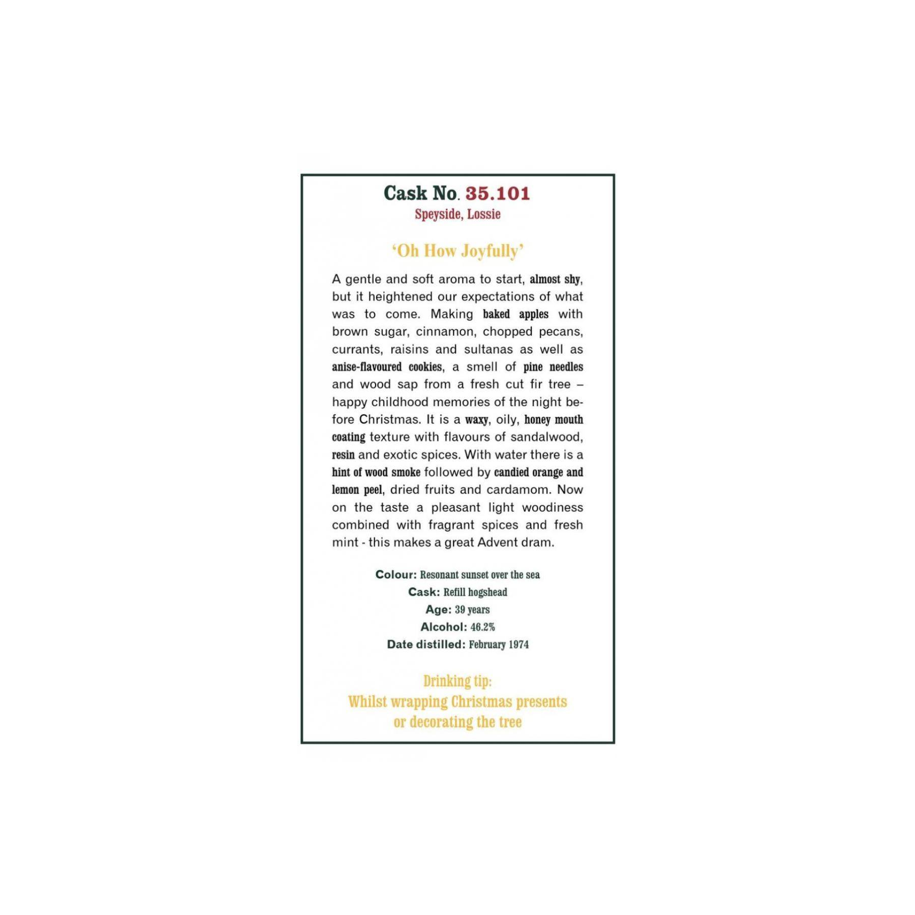 The Scotch Malt Whisky Society 1974 39 Years Single Malt Whisky