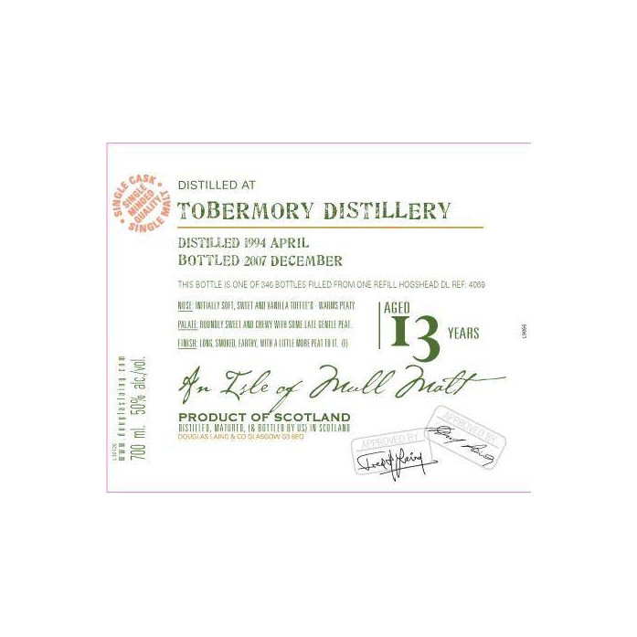 Tobermory Old Malt Cask 1994 13 Years Single Malt Whisky