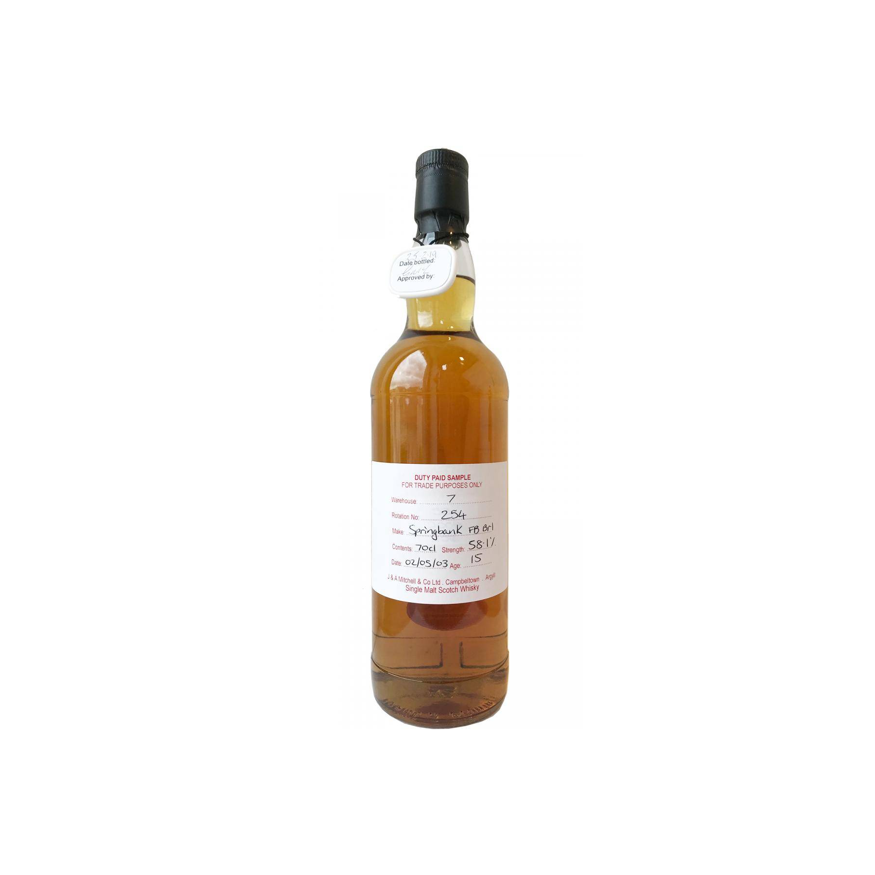 Springbank Duty Paid Sample - For Trade Purposes Only 2003 15 Years Single Malt Whisky