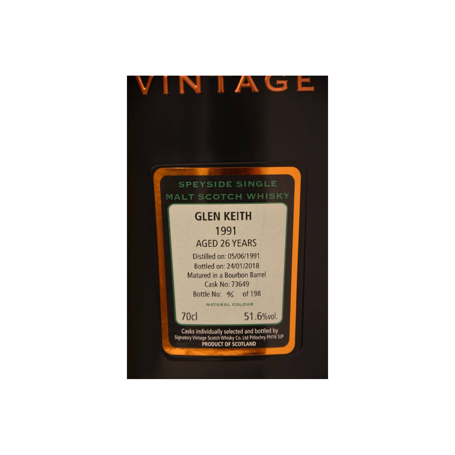 Glen Keith Cask Strength Collection 1991 26 Years Single Malt Whisky 2