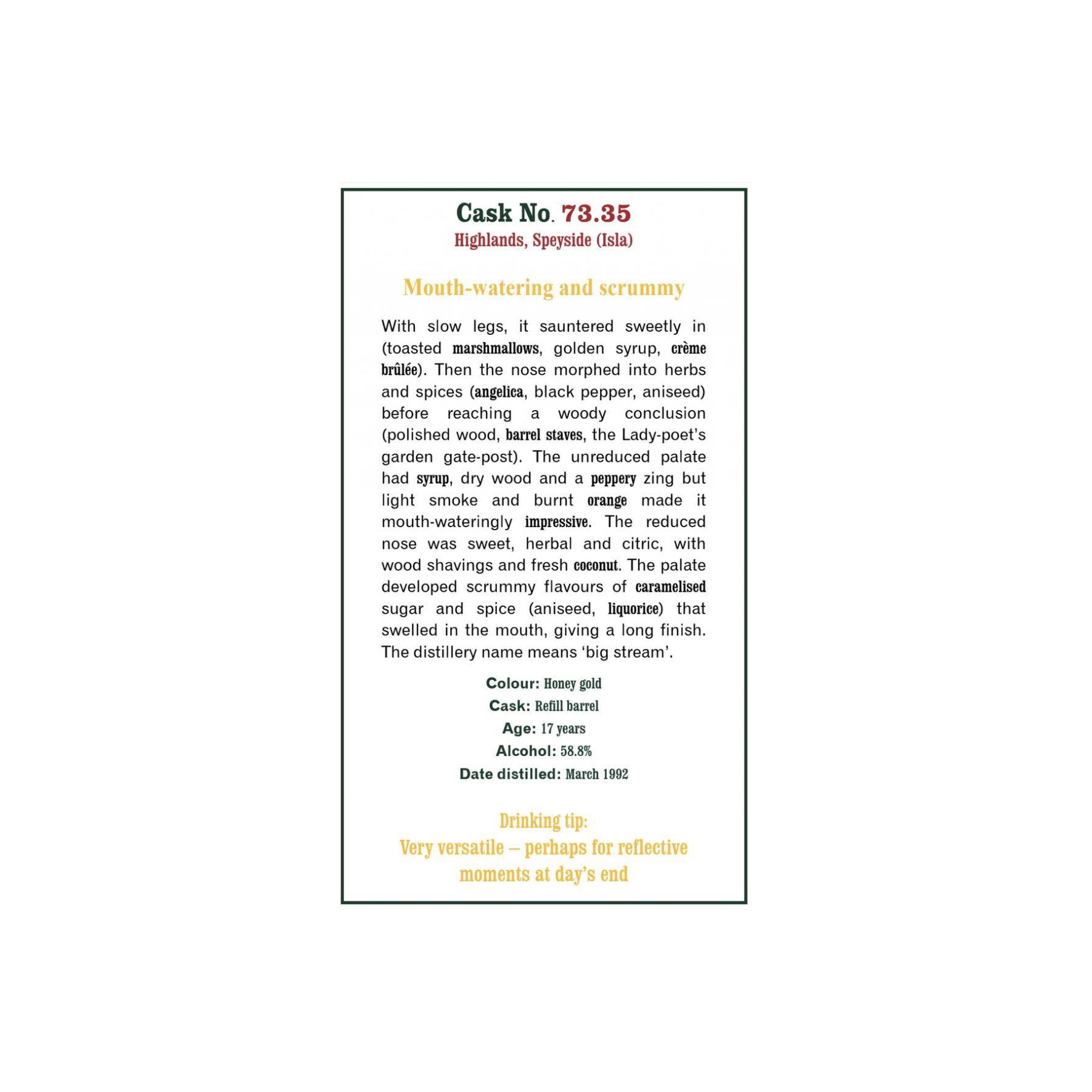 The Scotch Malt Whisky Society 1992 17 Years Single Malt Whisky