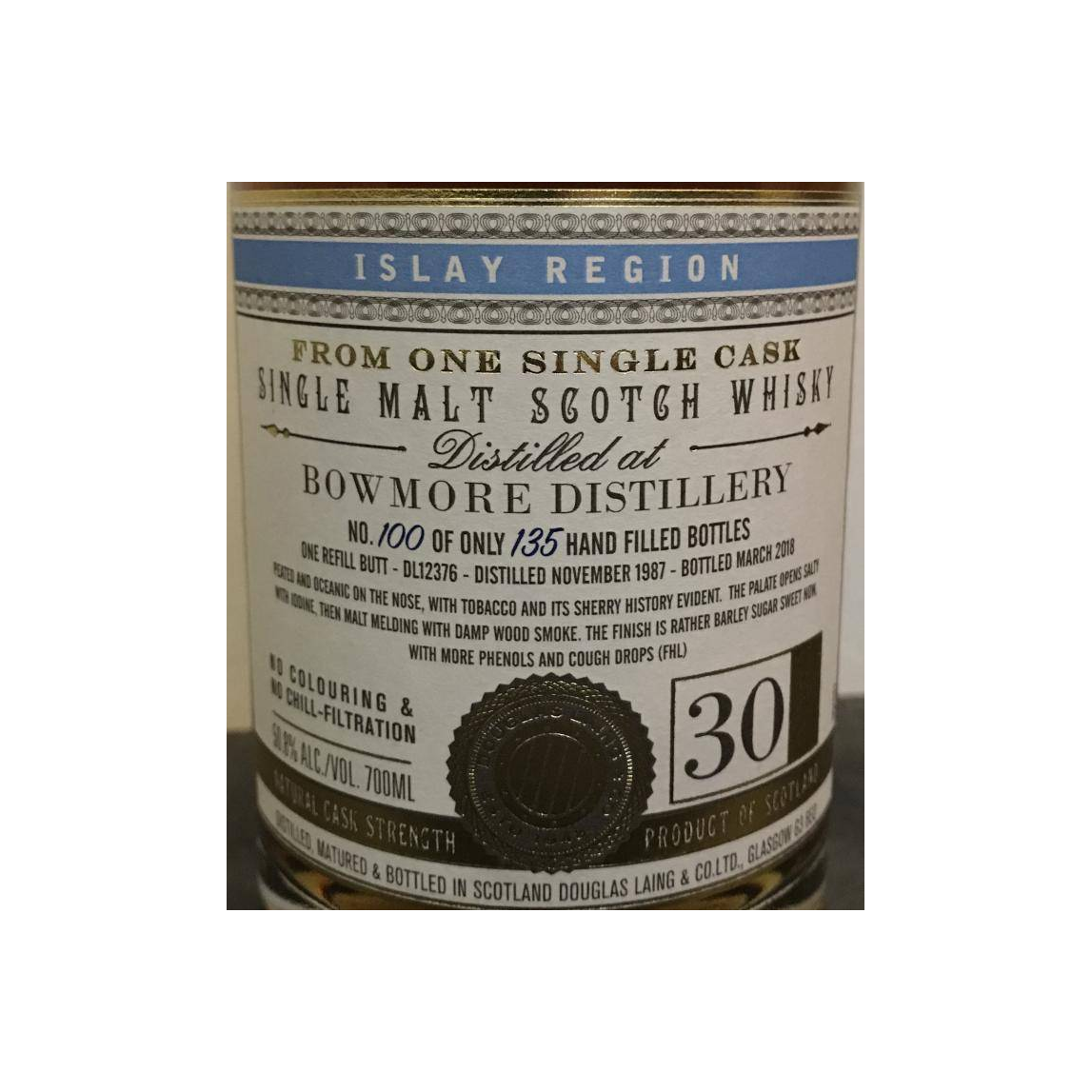 Bowmore 1987 30 Years Single Malt Whisky 3