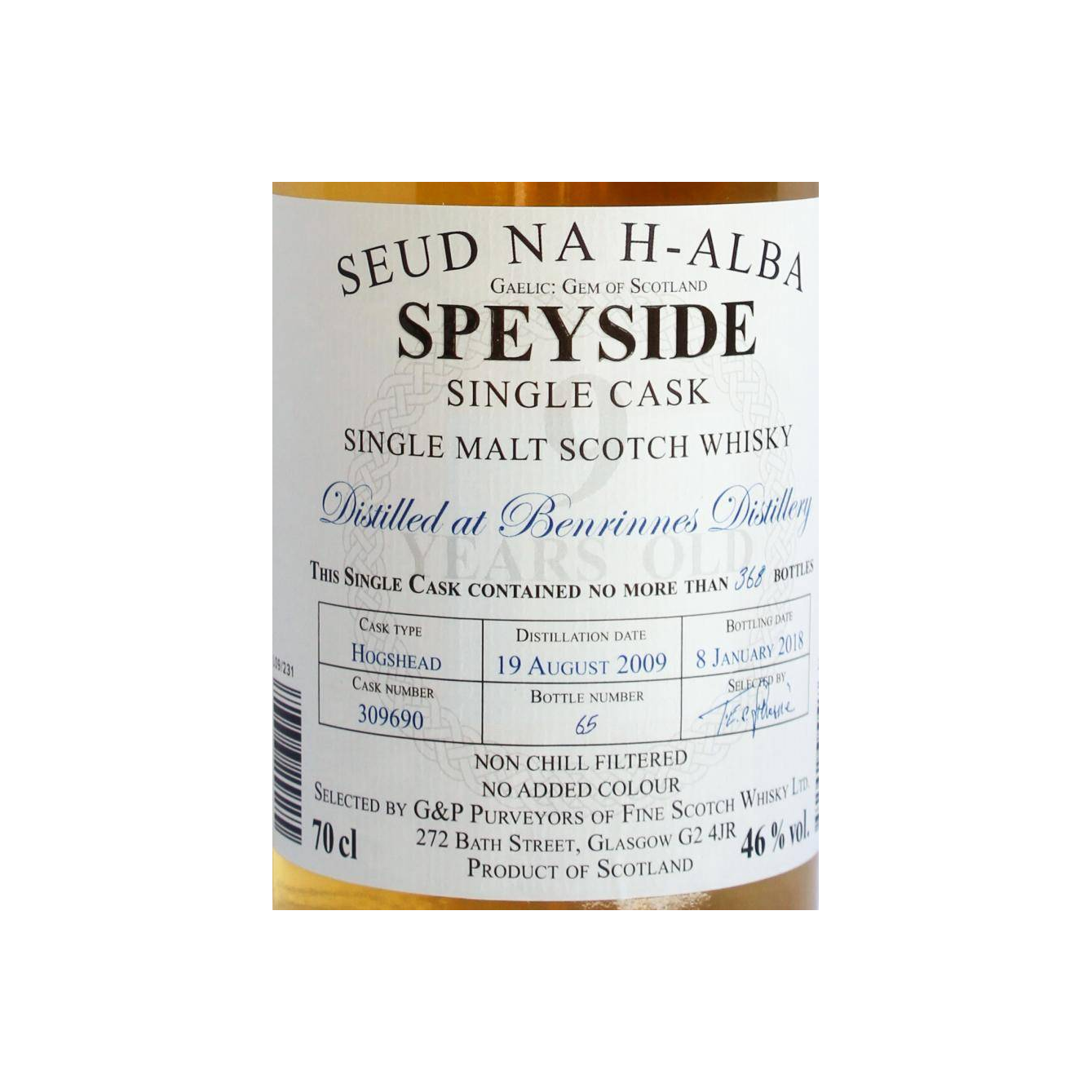 Benrinnes 2009 9 Years Single Malt Whisky 2