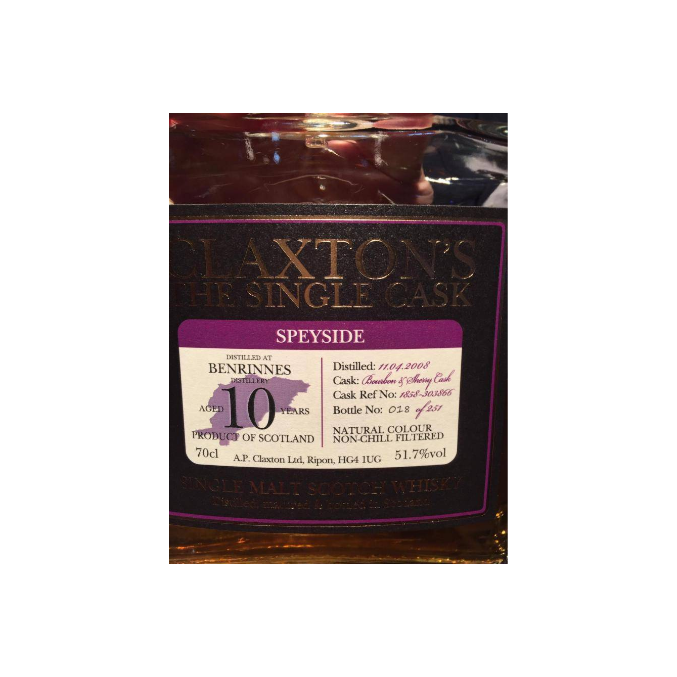 Benrinnes 2008 10 Years Single Malt Whisky 2
