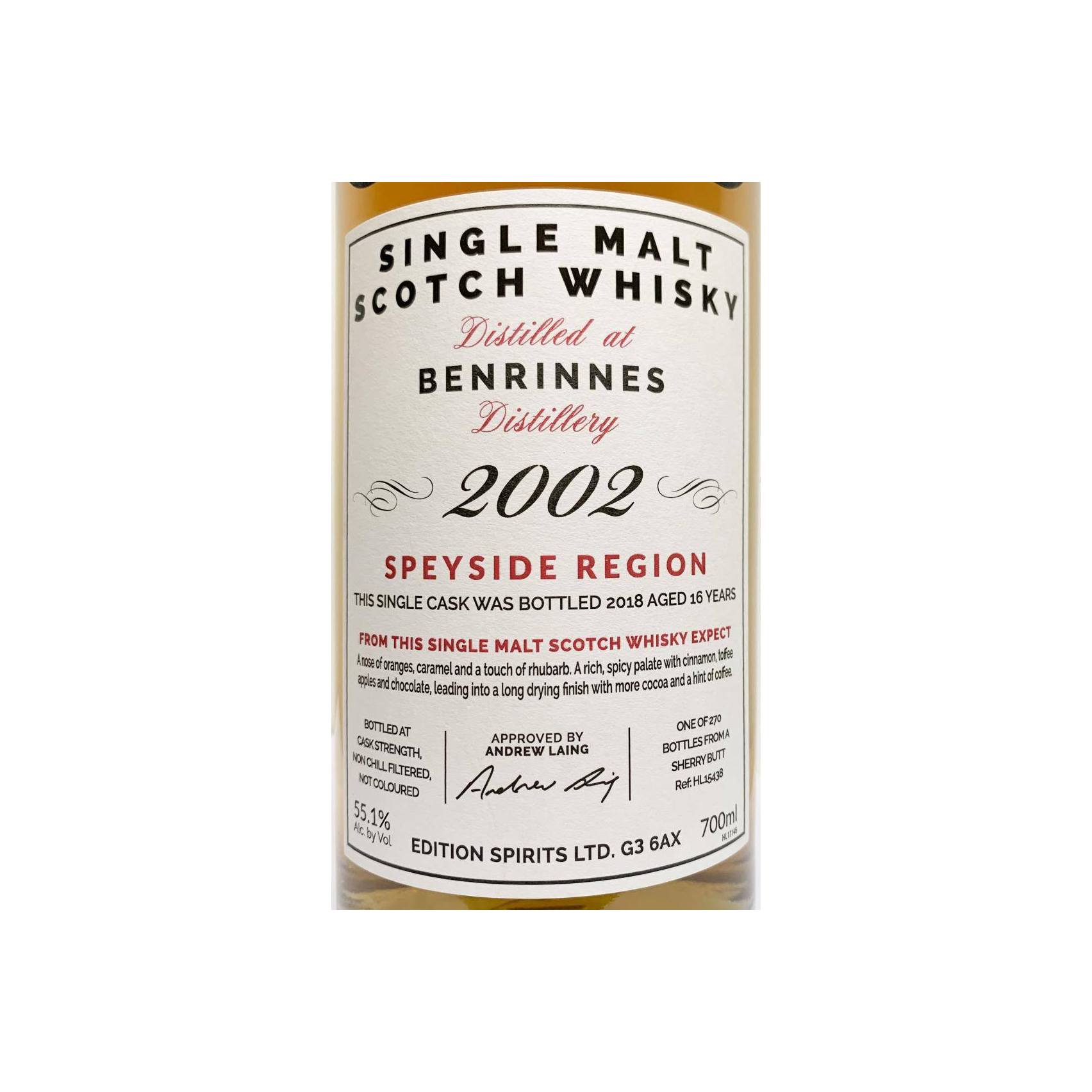 Benrinnes The First Editions 2002 16 Years Single Malt Whisky 2