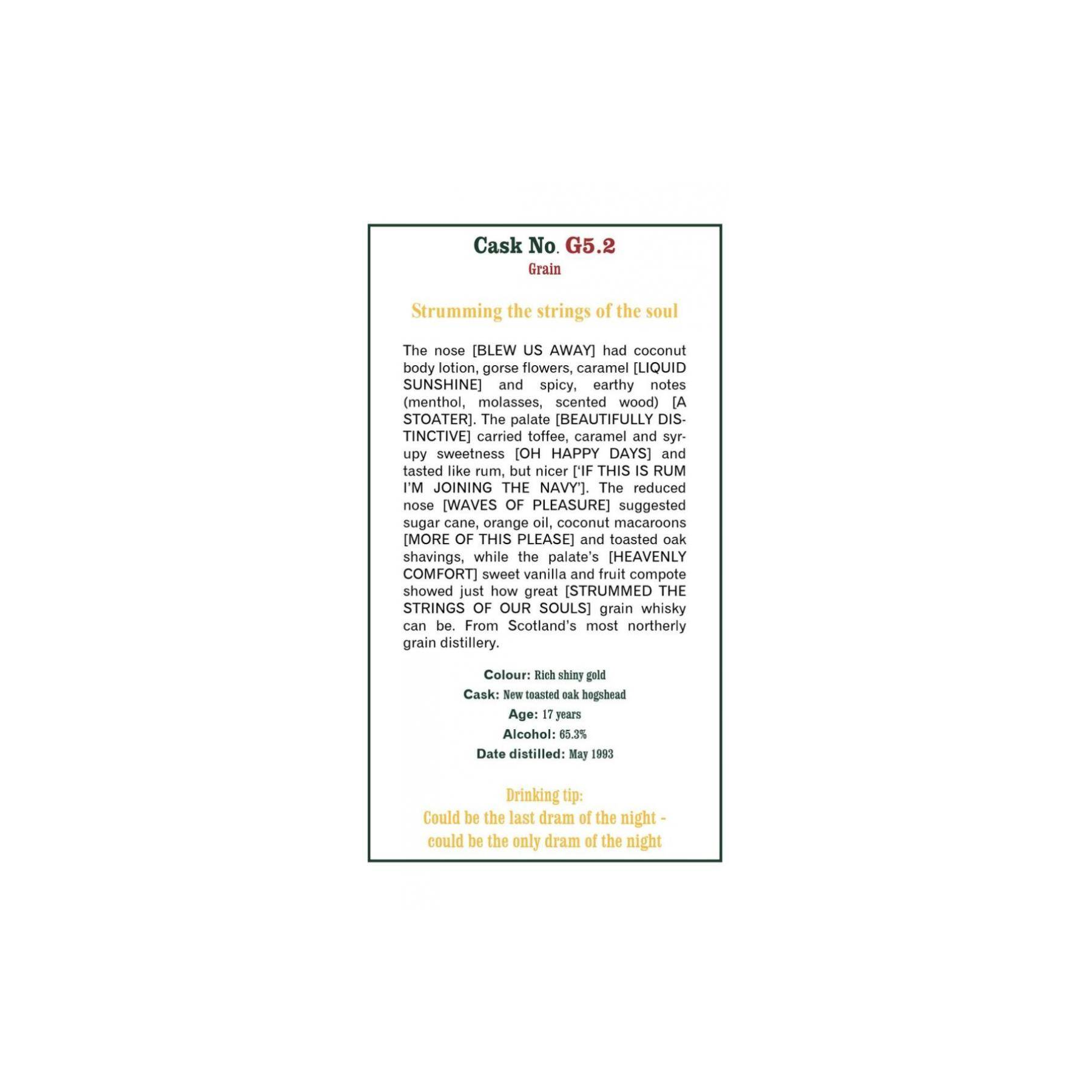 The Scotch Malt Whisky Society 1993 17 Years Single Grain Whisky