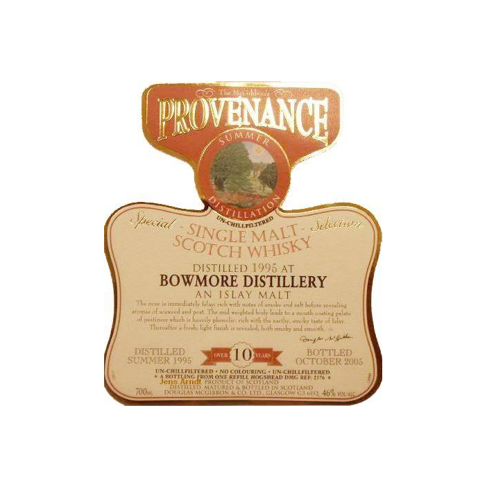 Bowmore McGibbon's Provenance 1995 10 Years Single Malt Whisky