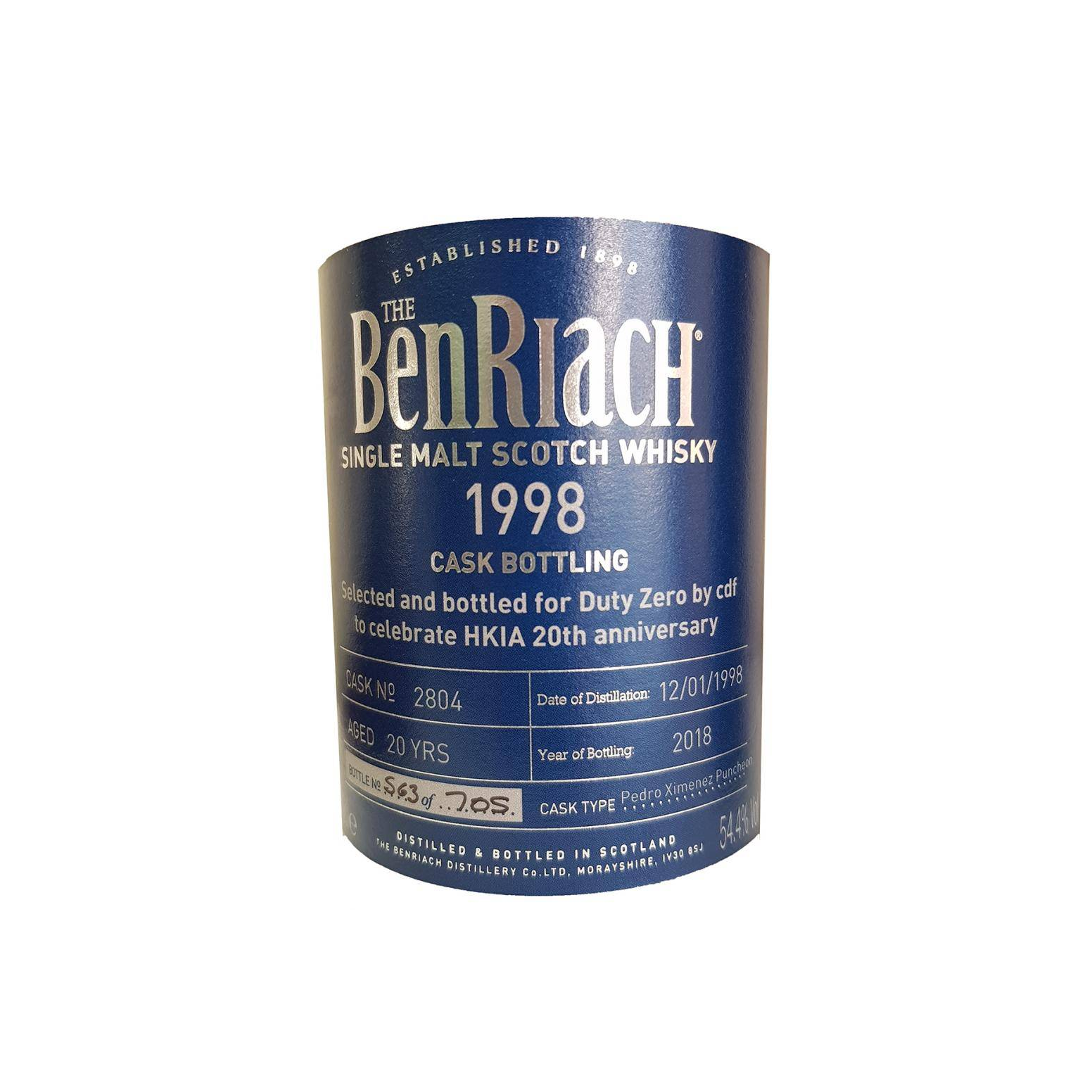 BenRiach Individual Cask Bottling 1998 20 Years Single Malt Whisky 2