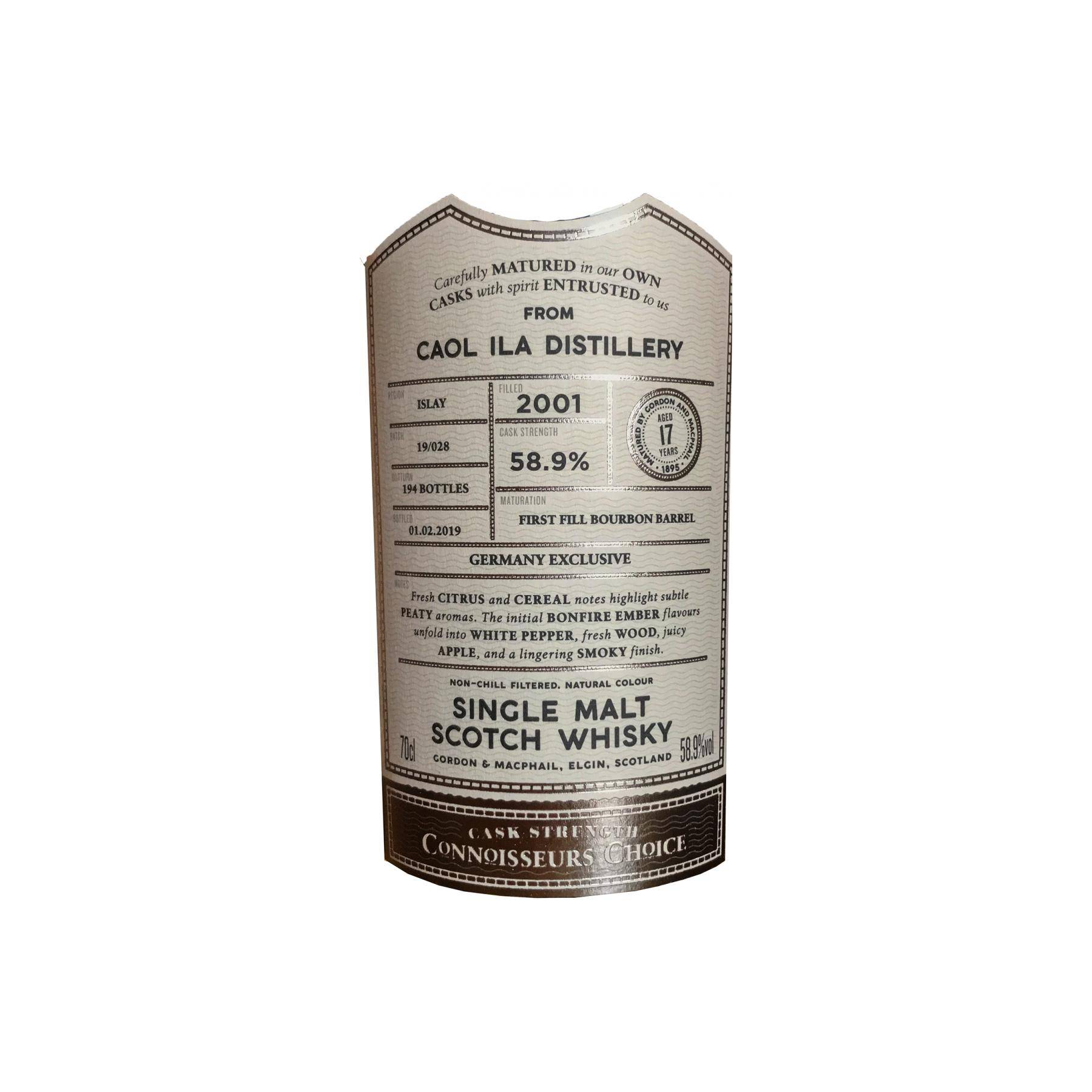 Caol Ila Connoisseurs Choice - Cask Strength 2001 17 Years Single Malt Whisky 2