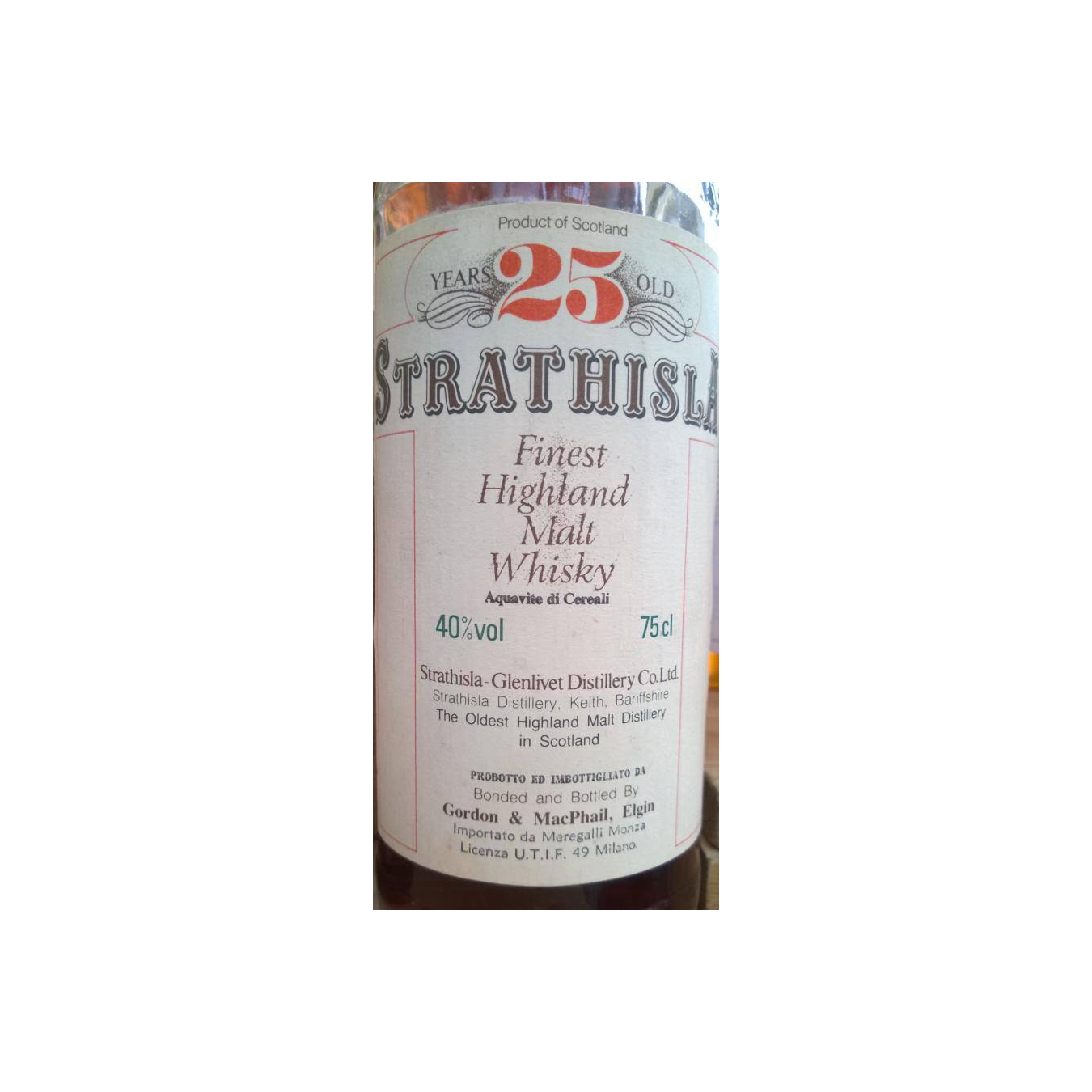 Strathisla 25 Years Single Malt Whisky