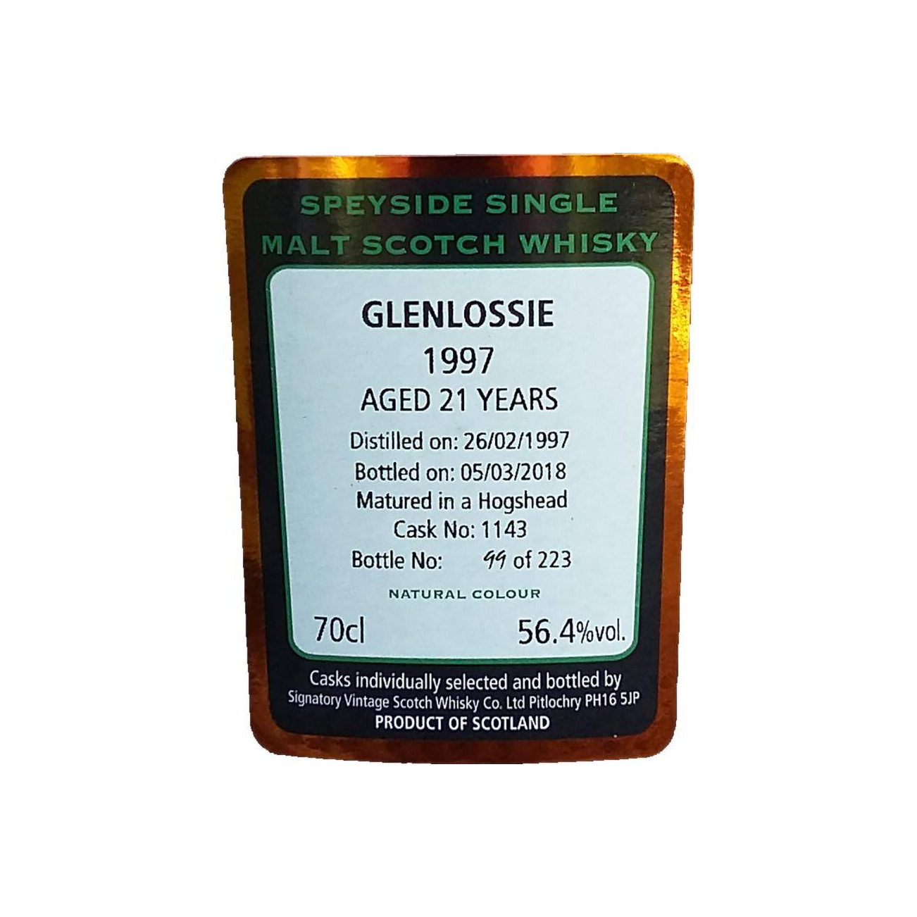 Glenlossie Cask Strength Collection 1997 21 Years Single Malt Whisky 2