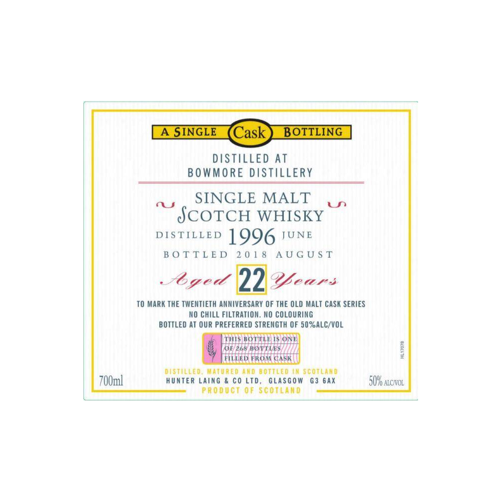 Bowmore 1996 22 Years Single Malt Whisky 2