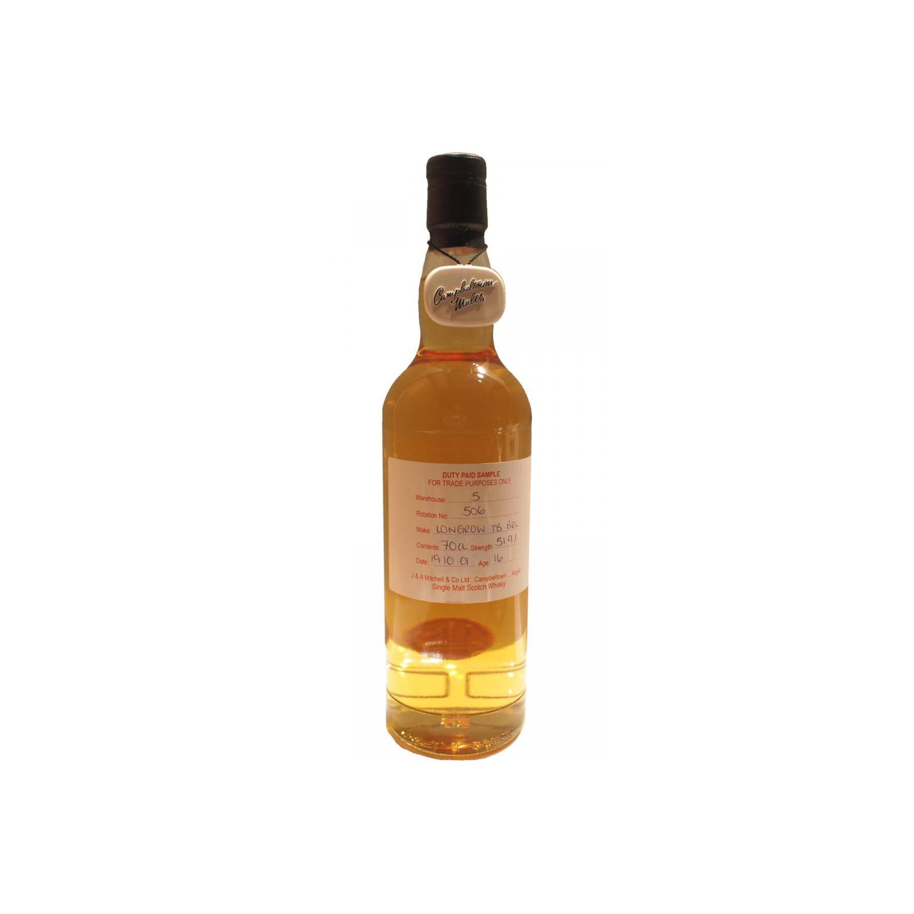 Longrow Duty Paid Sample - For Trade Purposes Only 2001 16 Years Single Malt Whisky
