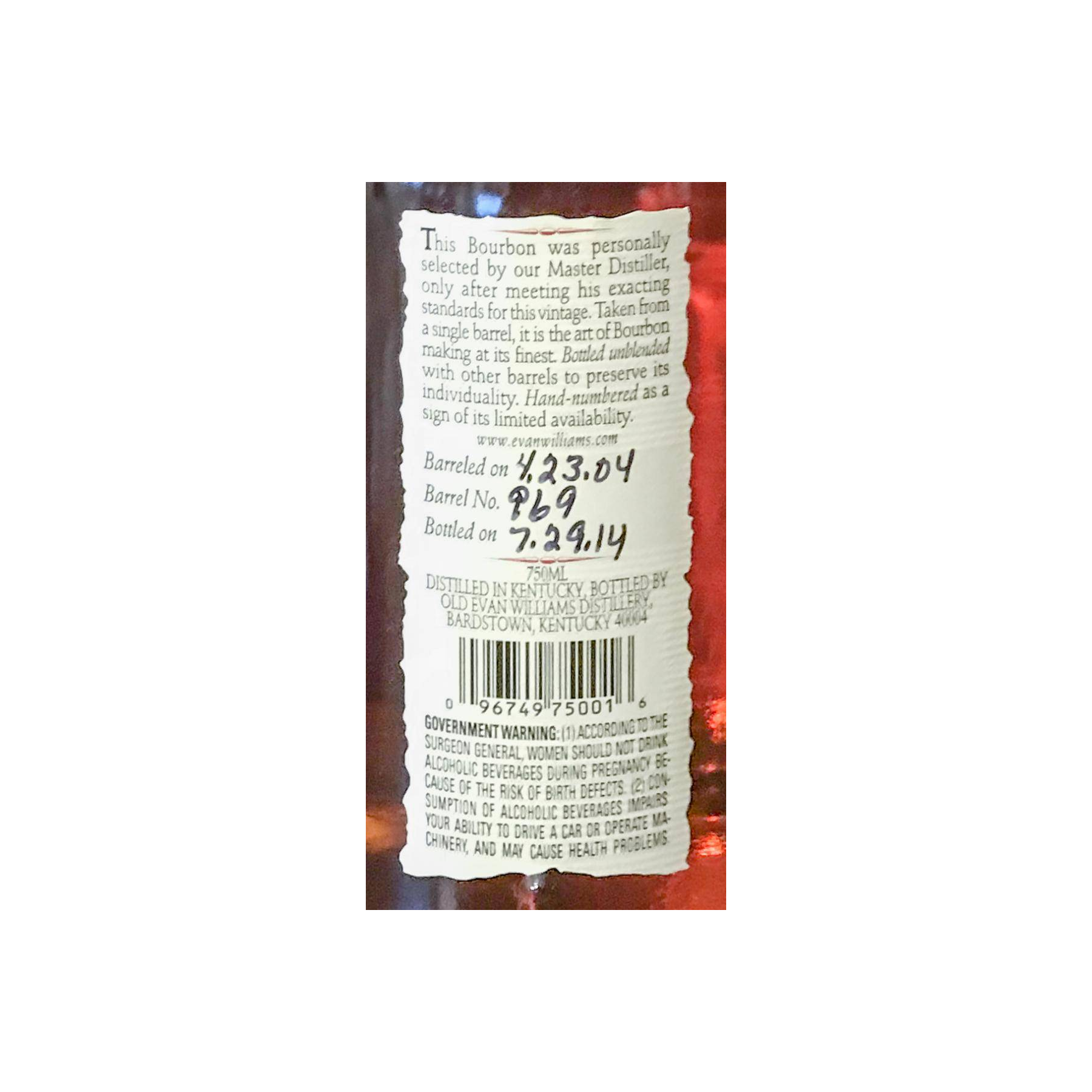 Evan Williams 2004 10 Years Bourbon Whisky 2