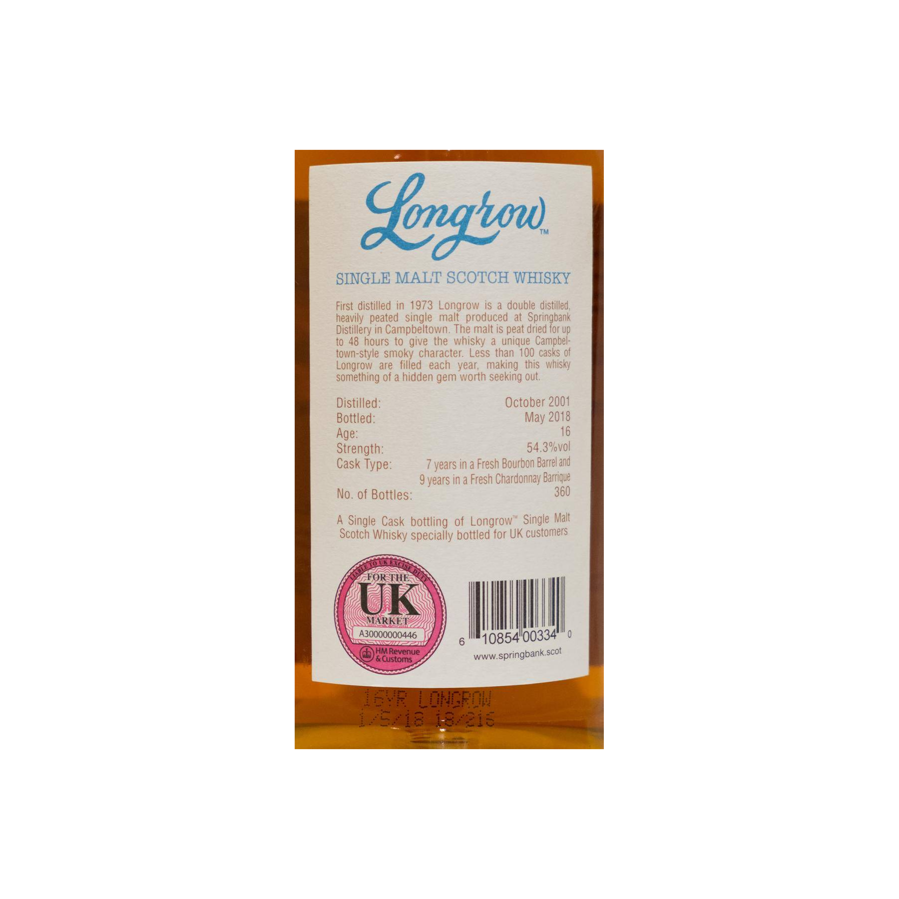 Longrow Single Cask 2001 16 Years Single Malt Whisky 3