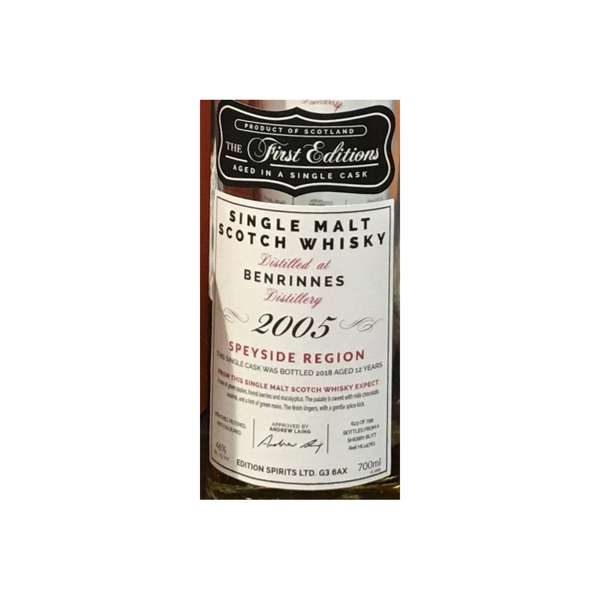 Benrinnes The First Editions 2005 12 Years Single Malt Whisky 2