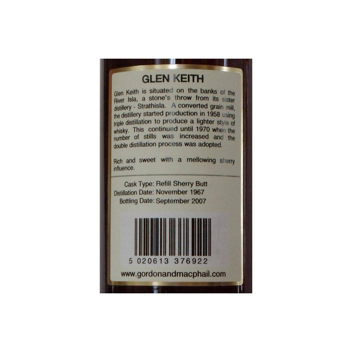 Glen Keith Connoisseurs Choice 1967 39 Years Single Malt Whisky 2