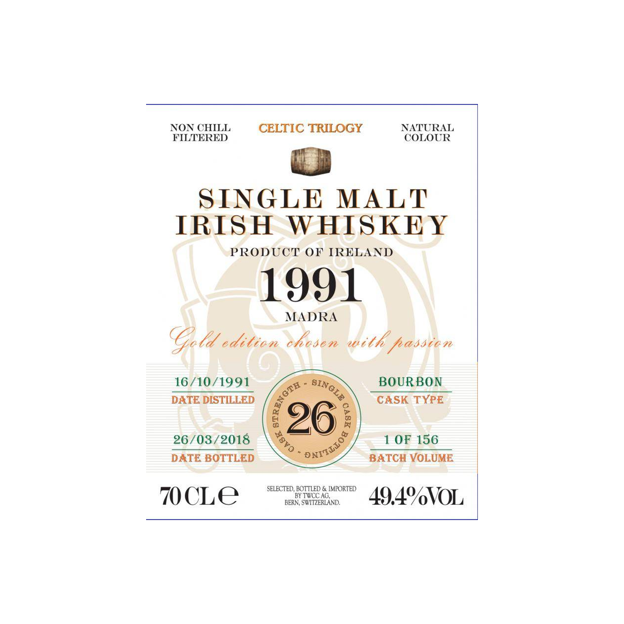 Single Malt Irish Whiskey 1991 - Madra TWCC 2